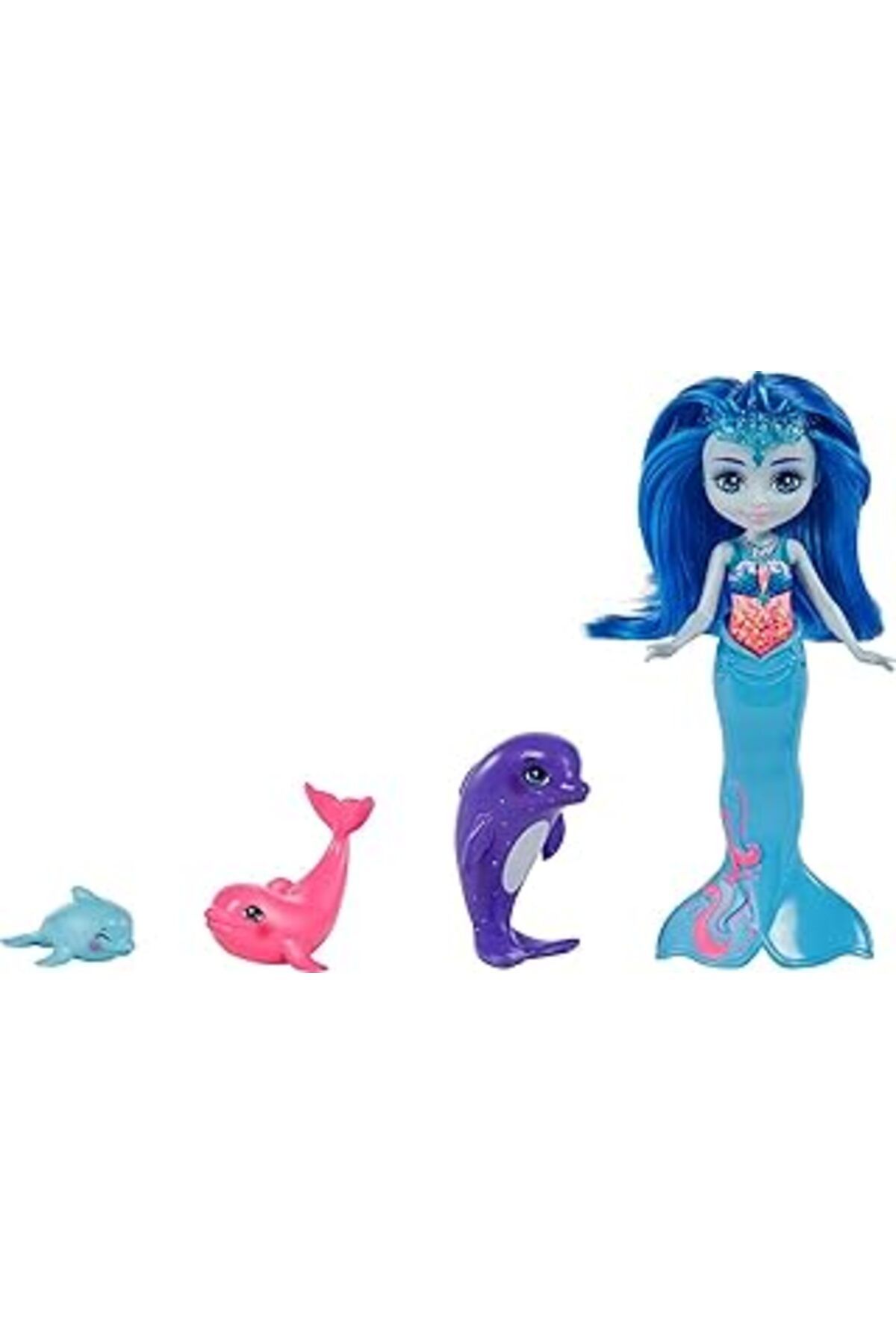 Mu Art Ahşap Enchantimals Hcf72 - Royal Enchantimals Dorinda Dolphin Oyuncak Bebek Ailesi (Yakl. 15 Cm), Çıkarıl