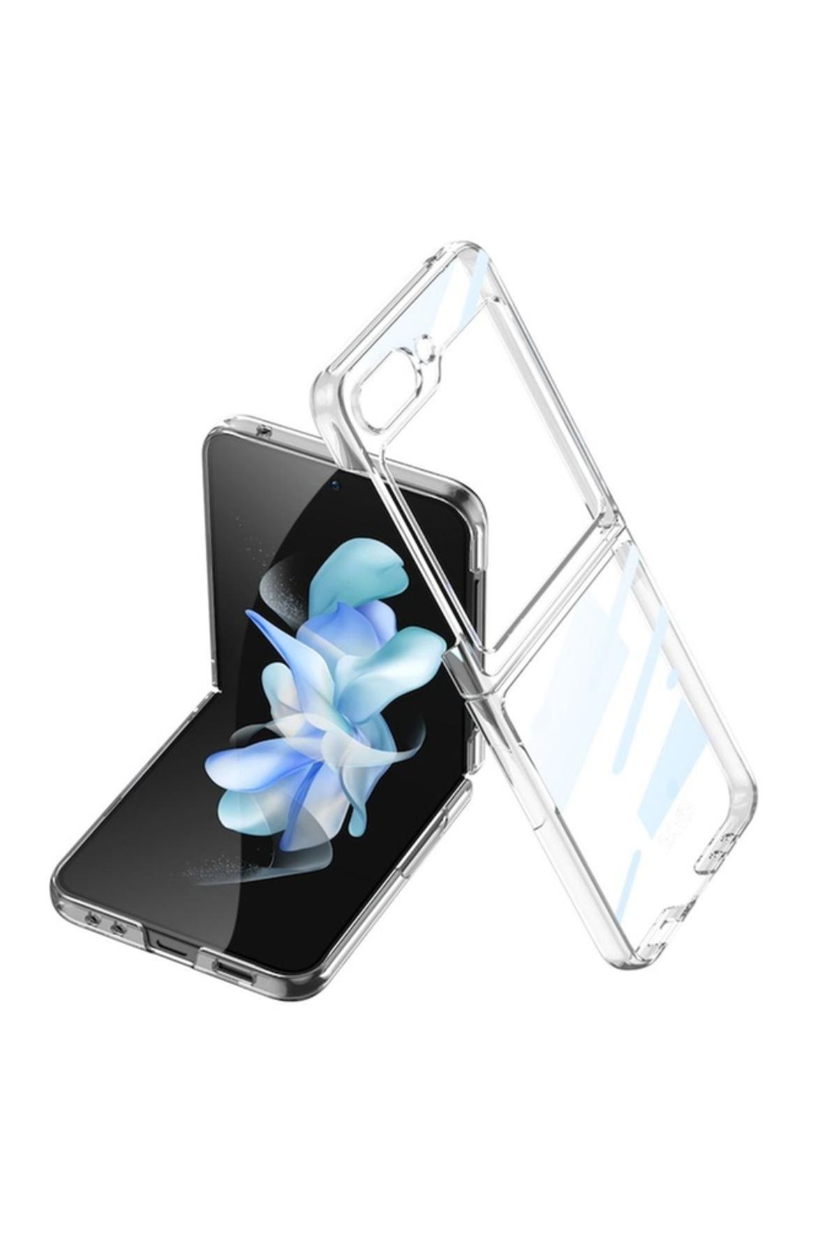 Megafox Teknoloji Samsung Galaxy Z Flip 5 Uyumlu Kılıf Kıpta Lensli Kapak