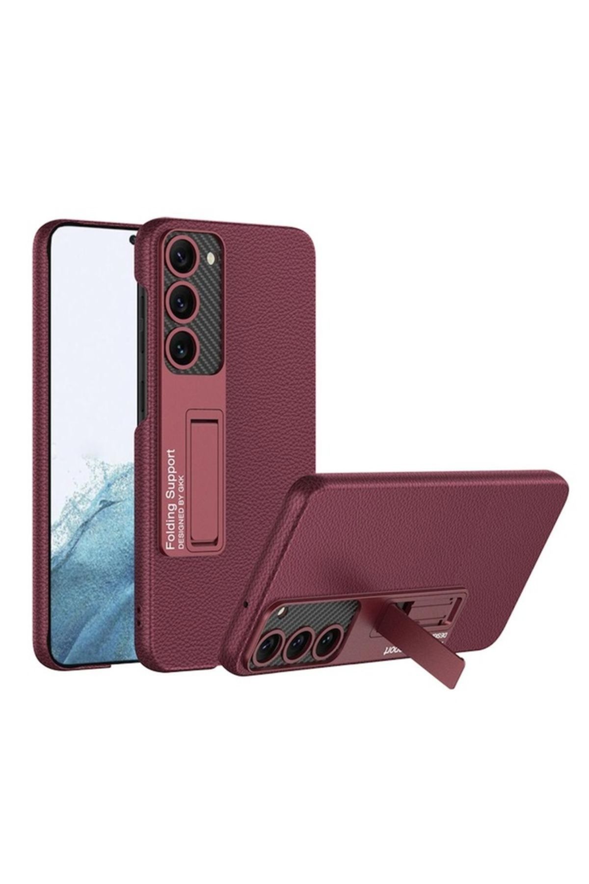 Megafox Teknoloji Samsung Galaxy S23 Plus Uyumlu Kılıf Kıpta Standlı Kapak