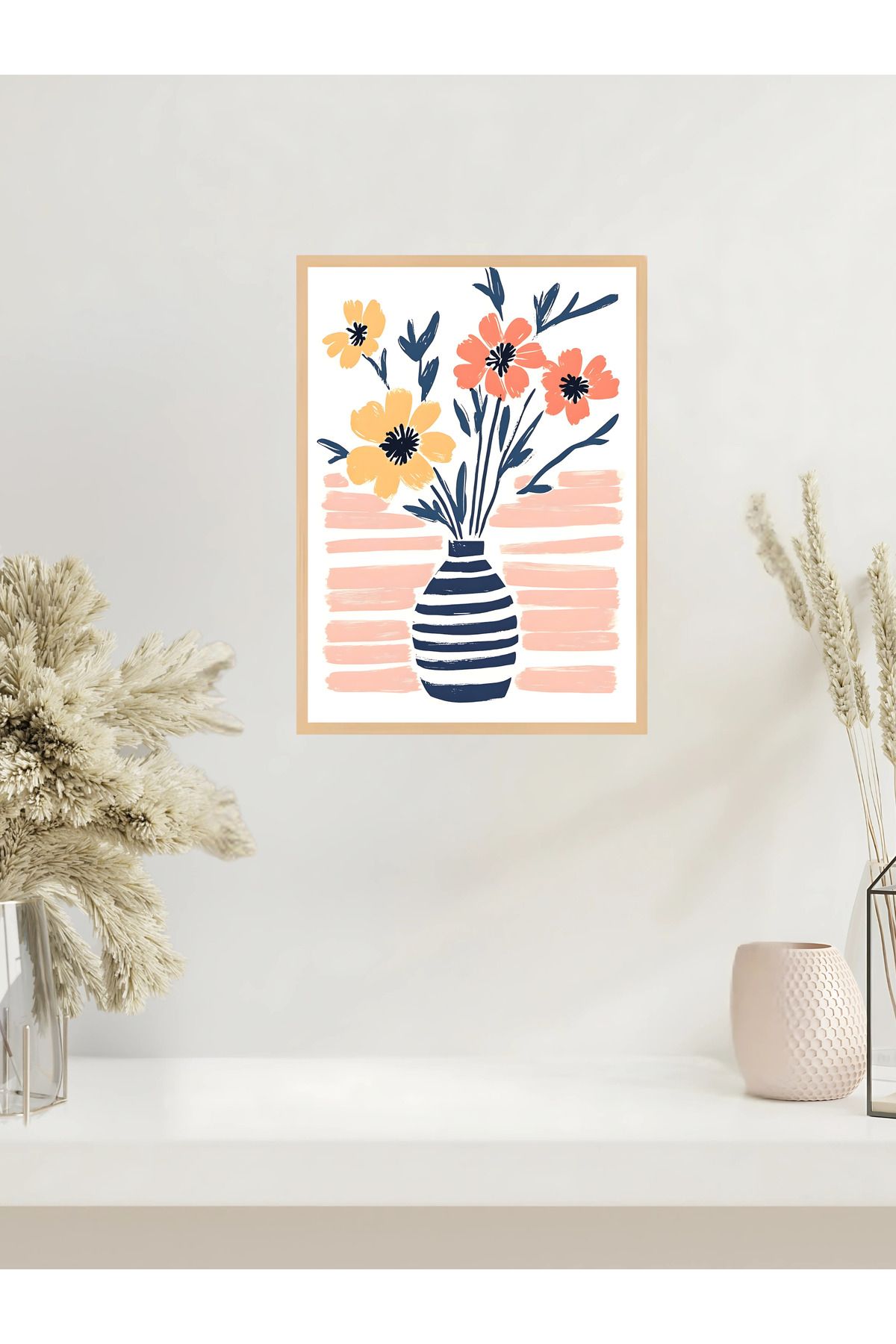 Tuba Decor Tek parça Ahşap Çerçeve Görünümlü MDF Tablo