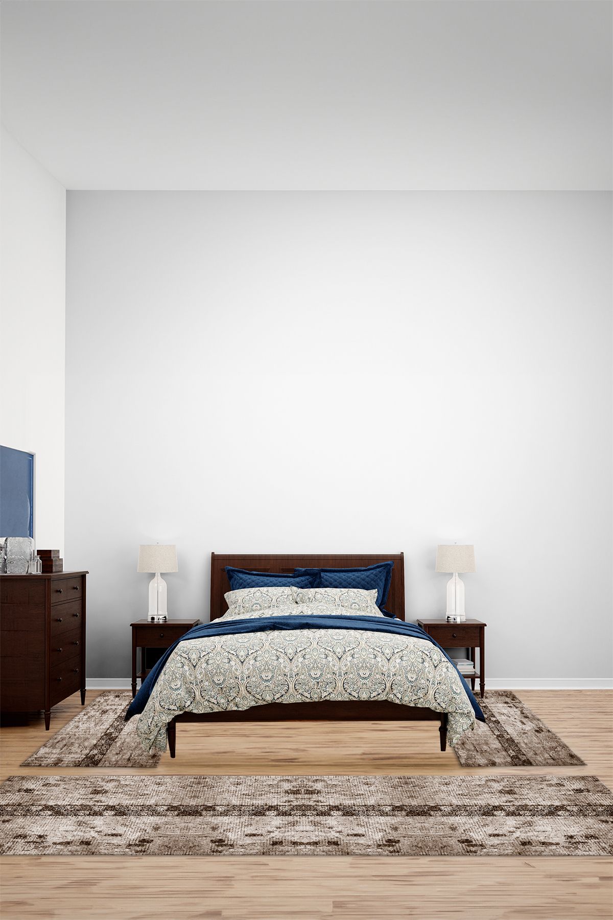 Viyana Home Modern Dijital Kaymaz Taban Taş Desen Yıkanabilir Üçlü Yatak Odası Halısı, YO-MODERN-297-KAHVE,