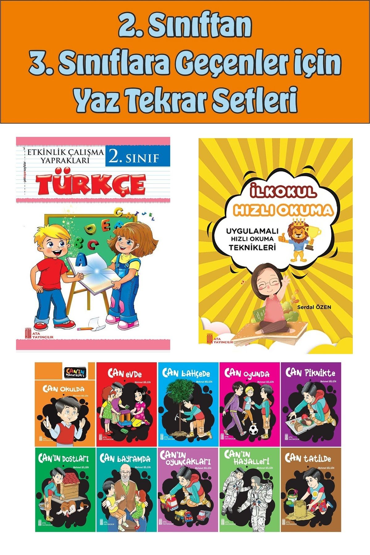 Ata Yayıncılık 2.Sınıftan 3.Sınıfa Geçenler İçin Hızlı Okuma ile Türkçe Etkinlik Kitabım+10 lu Hikaye Seti 3