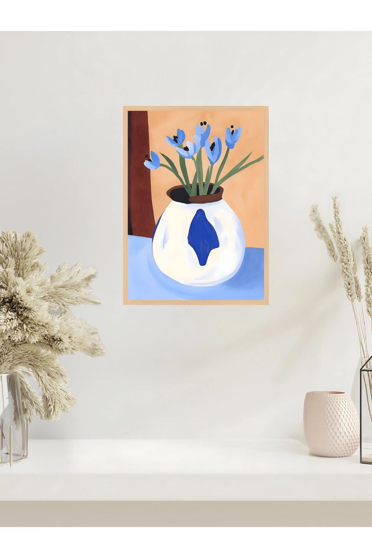 Tuba Decor Tek parça Ahşap Çerçeve Görünümlü MDF Tablo