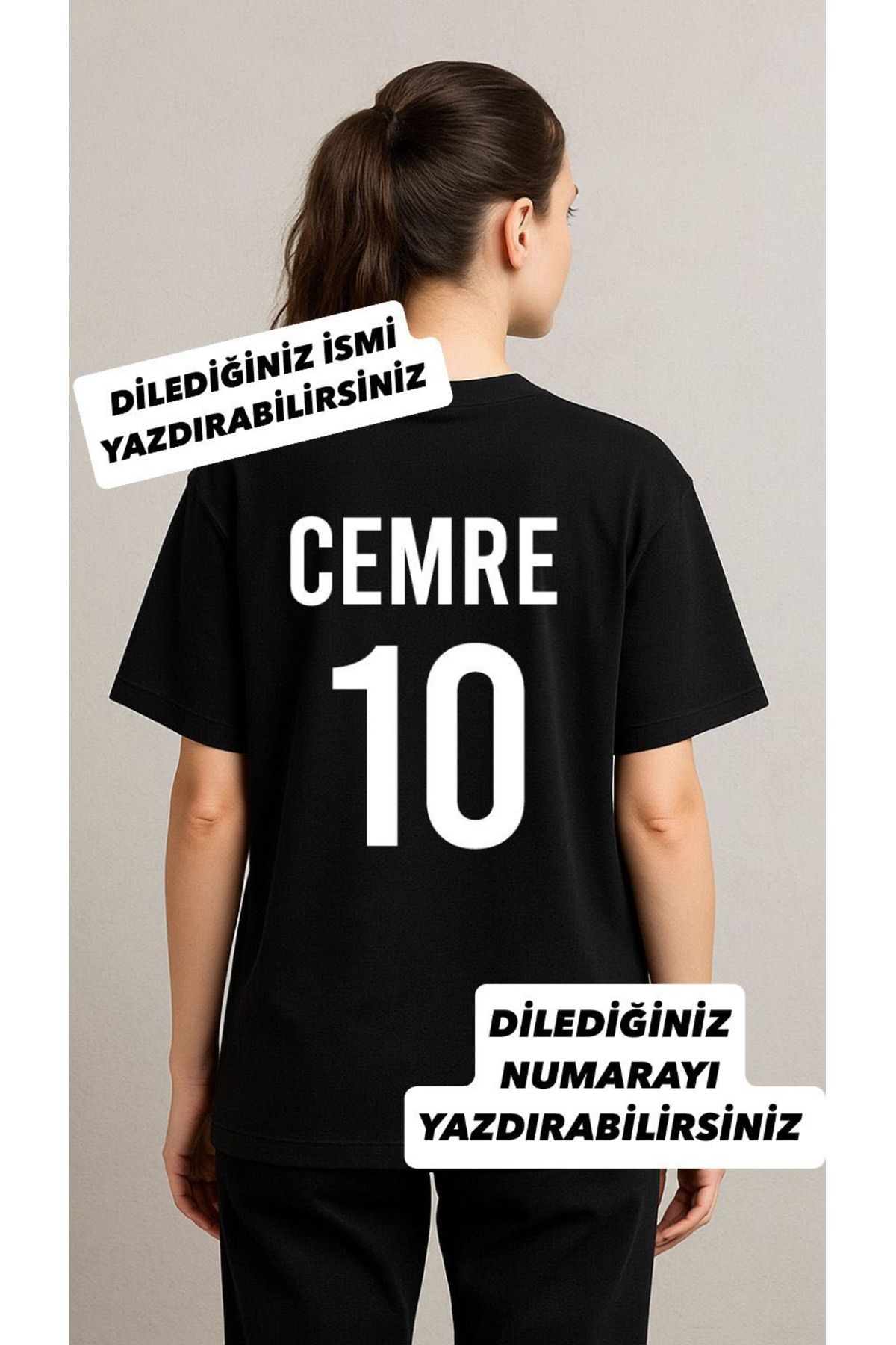 sielta Kişiye Özel Kişiselleştirilebilir İsim Numara Baskılı Hediyelik Unisex Tişört T-shirt