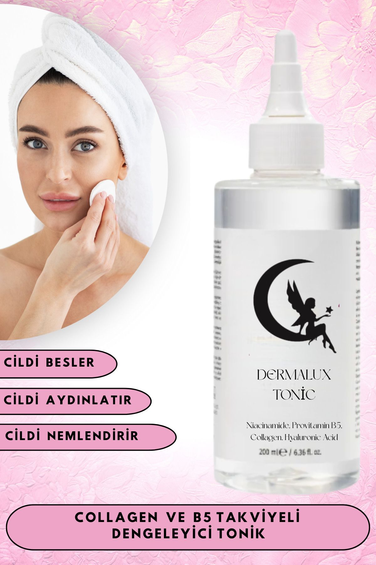 AYMELEK Collagen İçeren Sebum Dengeleyici Tonik - 200 ml (Kolajen ve B5 Takviyeli)