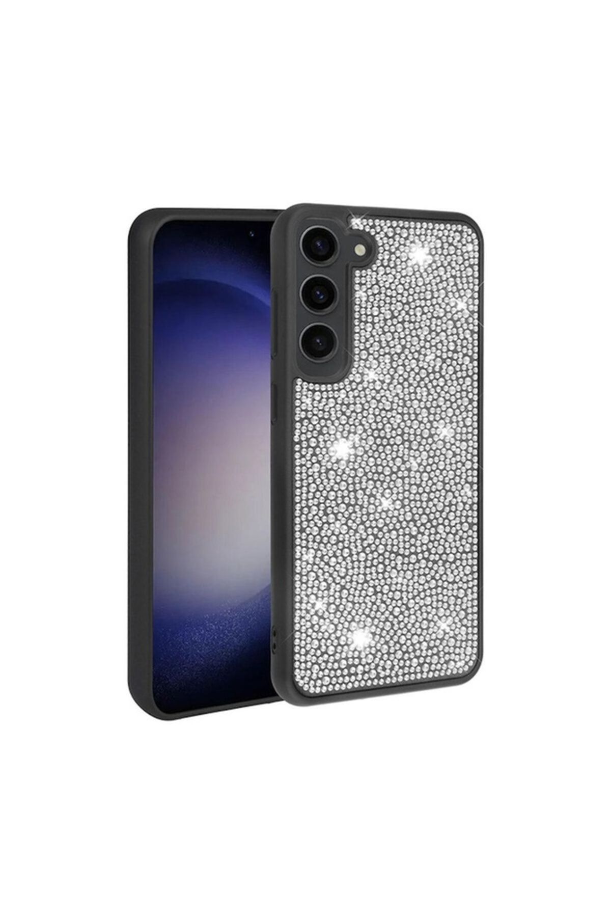 Megafox Teknoloji Samsung Galaxy S23 Uyumlu Kılıf Parlak Taşlı Tasarım Ston Kapak