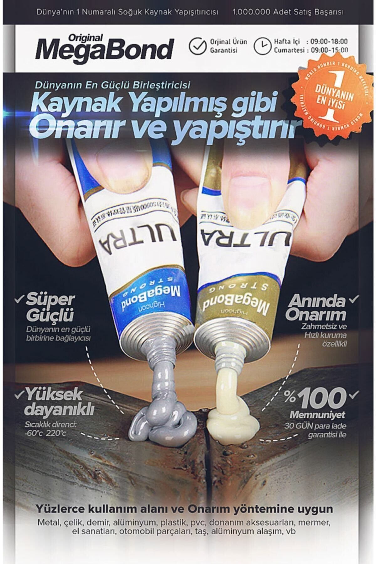 Megabond 2Li Paket Kaynak Yapılmış Gibi Birleştiren Epoxy Yapıştırıcı 50g - Hızlı Yapıştırıcı