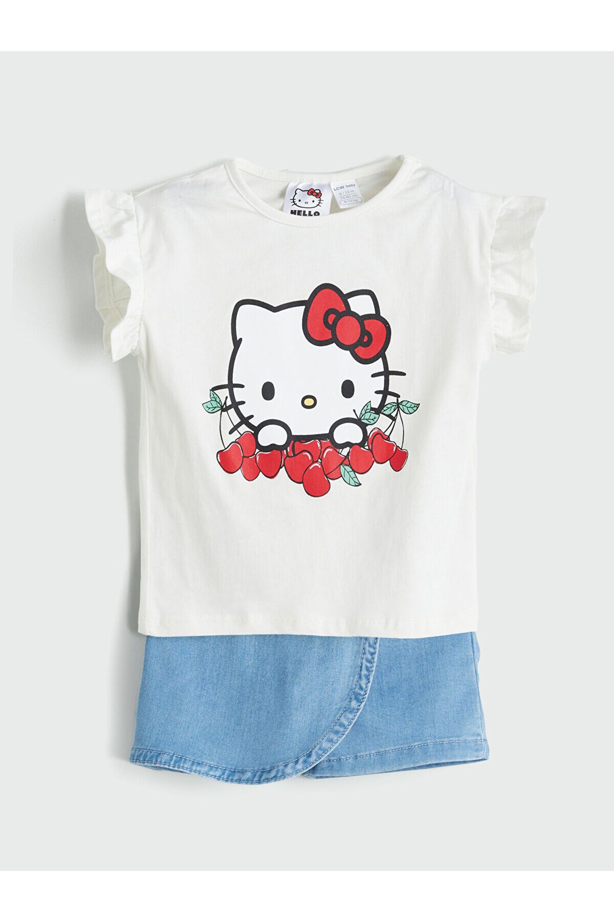 LC Waikiki Hello Kitty Baskılı Kız Bebek Tişört ve Şort 2'li
