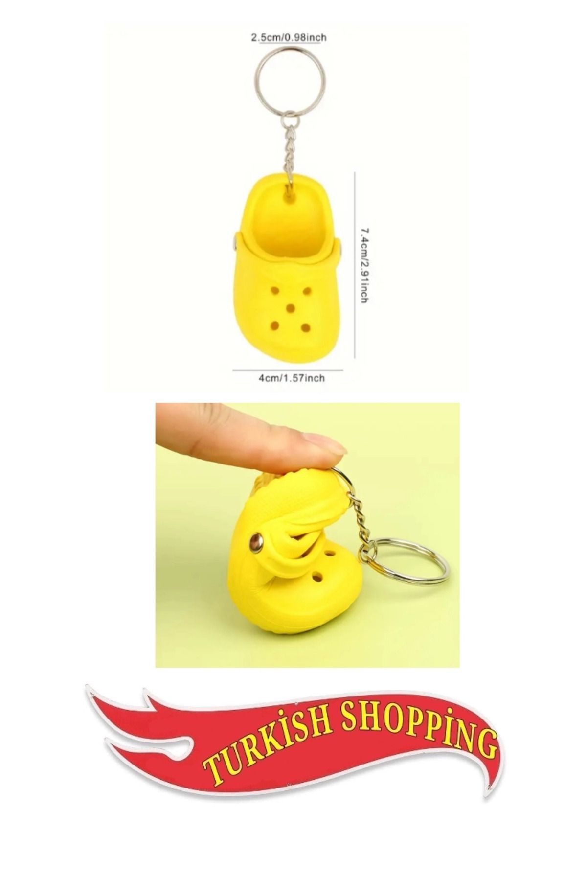 shop Mini Cross Anahtarlık Kauçuk Terlik Dayanıklı PVC Malzeme