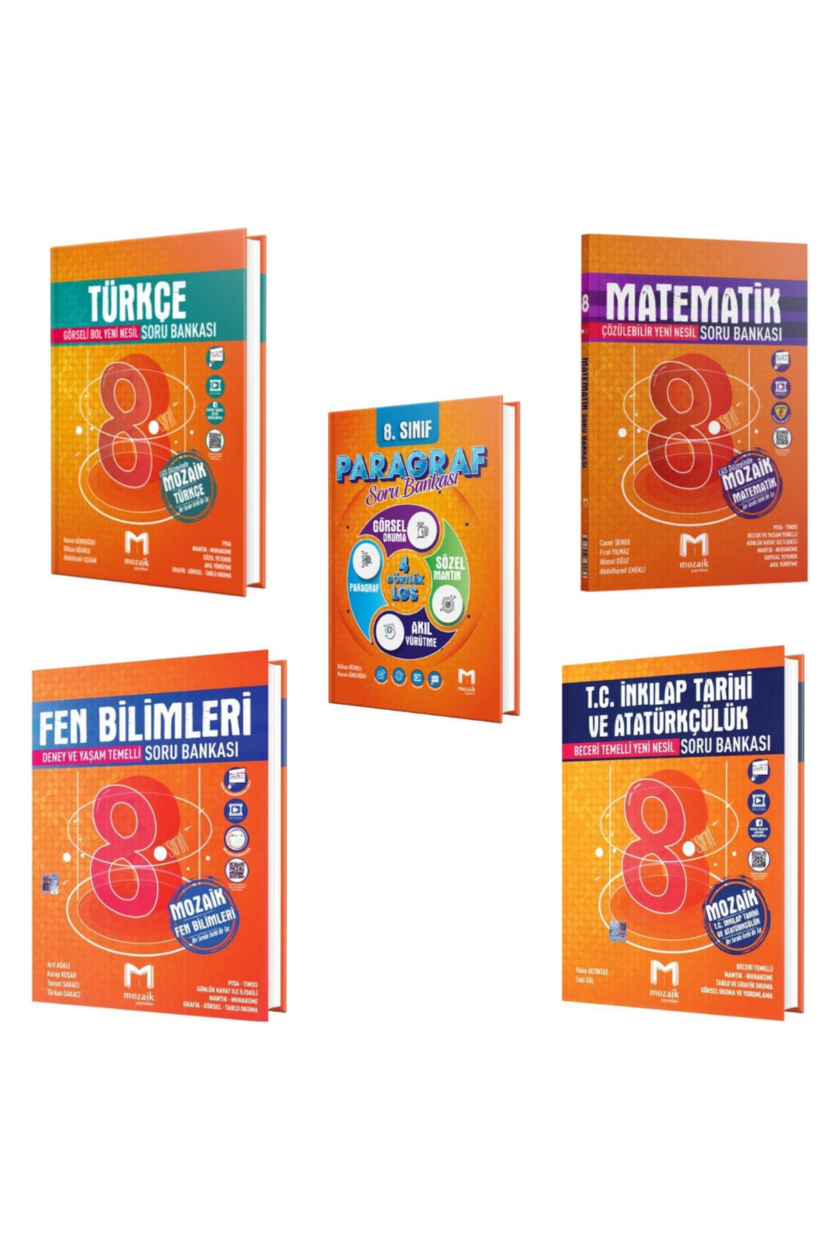 Mozaik Yayınları Mozaik Yayınları 8. Sınıf Paragraf Türkçe Matematik ve Fen İnkılap Tarihi Soru Bankası