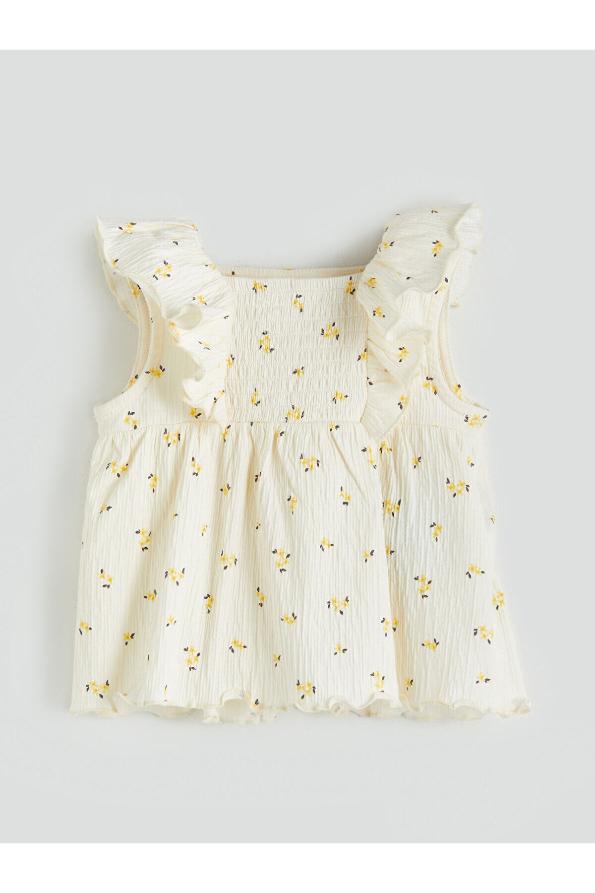 LC Waikiki Ekru Çiçekli Kız Bebek Bluz ve Tayt 2'li fotoğrafı 2 (önizleme)