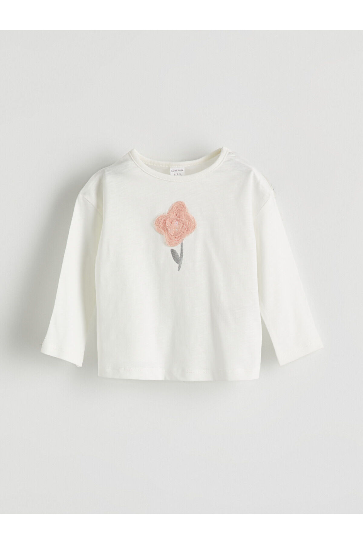 LC Waikiki Nevaa Collection Bej Çiçek Aplikeli Kız Bebek Bluz ve Tayt 2'li fotoğrafı 2 (önizleme)