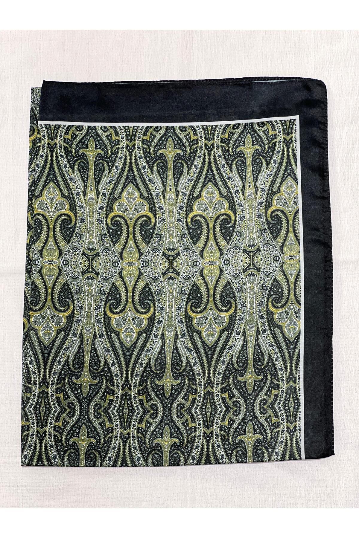 Shawl Passion Retro Desen Pamuk Şal Lacivert