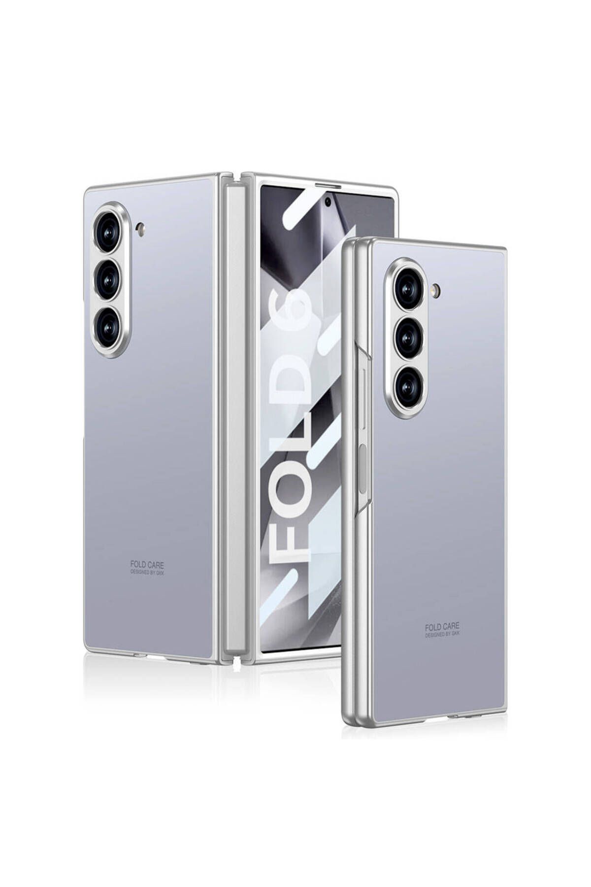 Megafox Teknoloji Samsung Galaxy Z Fold 6 Uyumlu Kılıf Titanyum Metal Tasarımlı Zore Kıpta Caz Kapak
