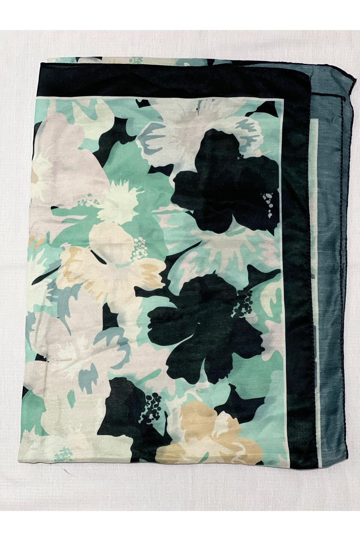 Shawl Passion Çiçek Desen Pamuk Şal Yeşil