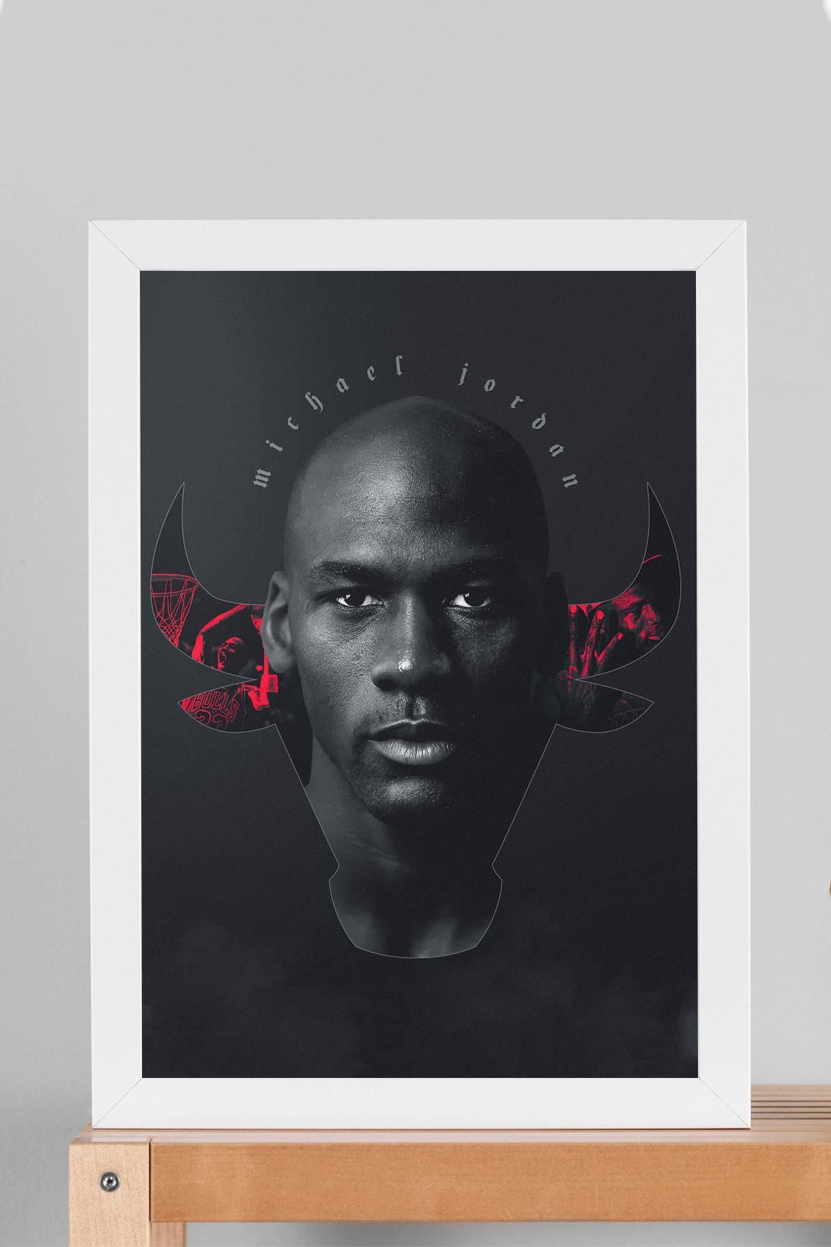 Saturn Michael Jordan Çerçeveli Tablo - Basketbol NBA Posteri Tablo