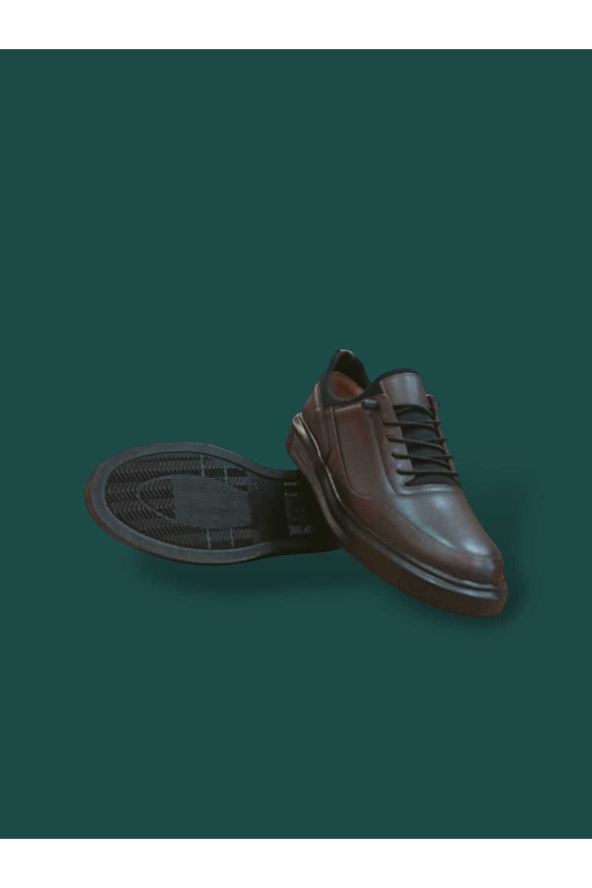oktay kundura %100 deri ortopedik yüksek taban erkek sneaker günlük ayakkabı bms b505