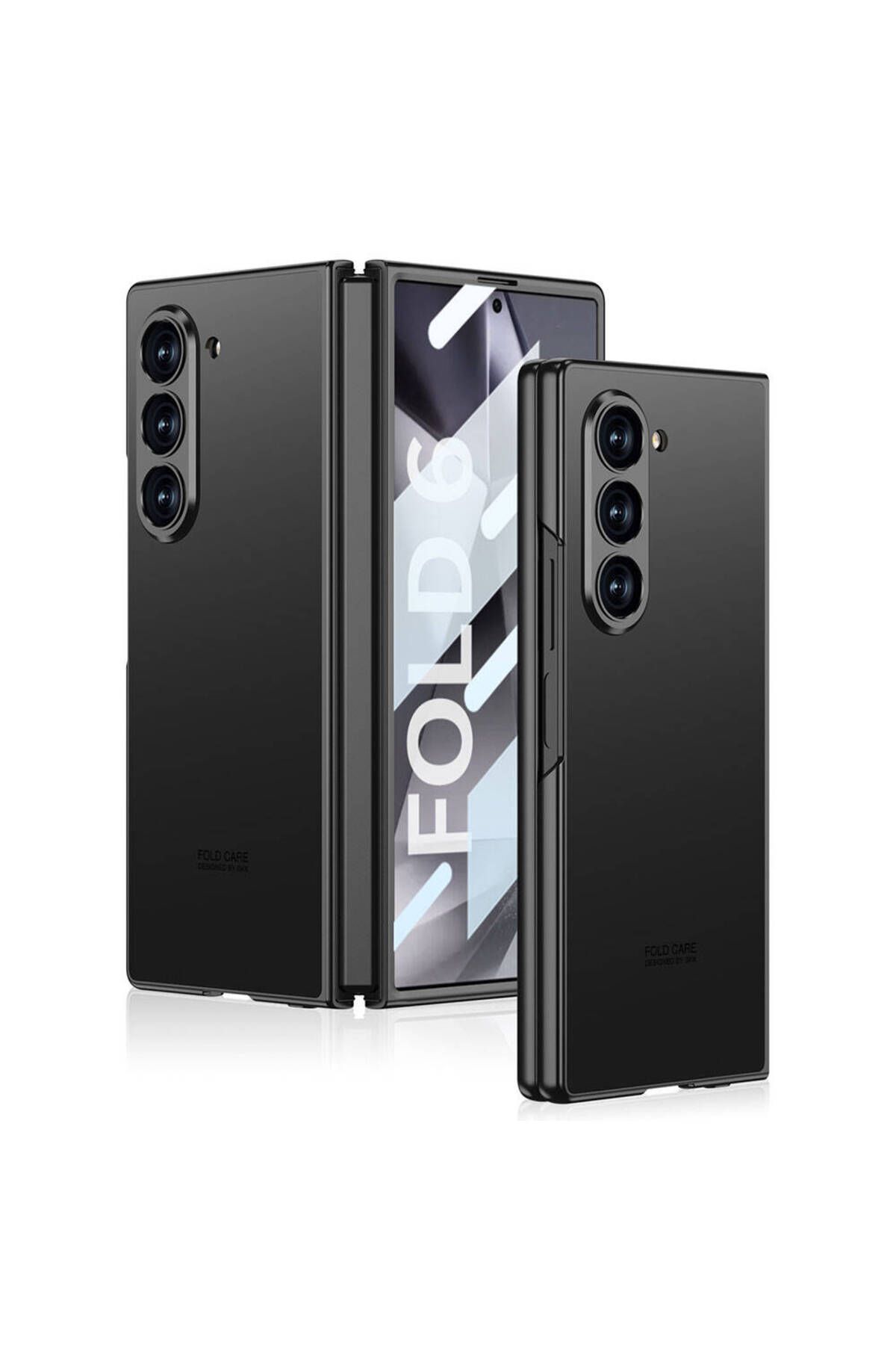 Megafox Teknoloji Samsung Galaxy Z Fold 6 Uyumlu Kılıf Titanyum Metal Tasarımlı Zore Kıpta Caz Kapak
