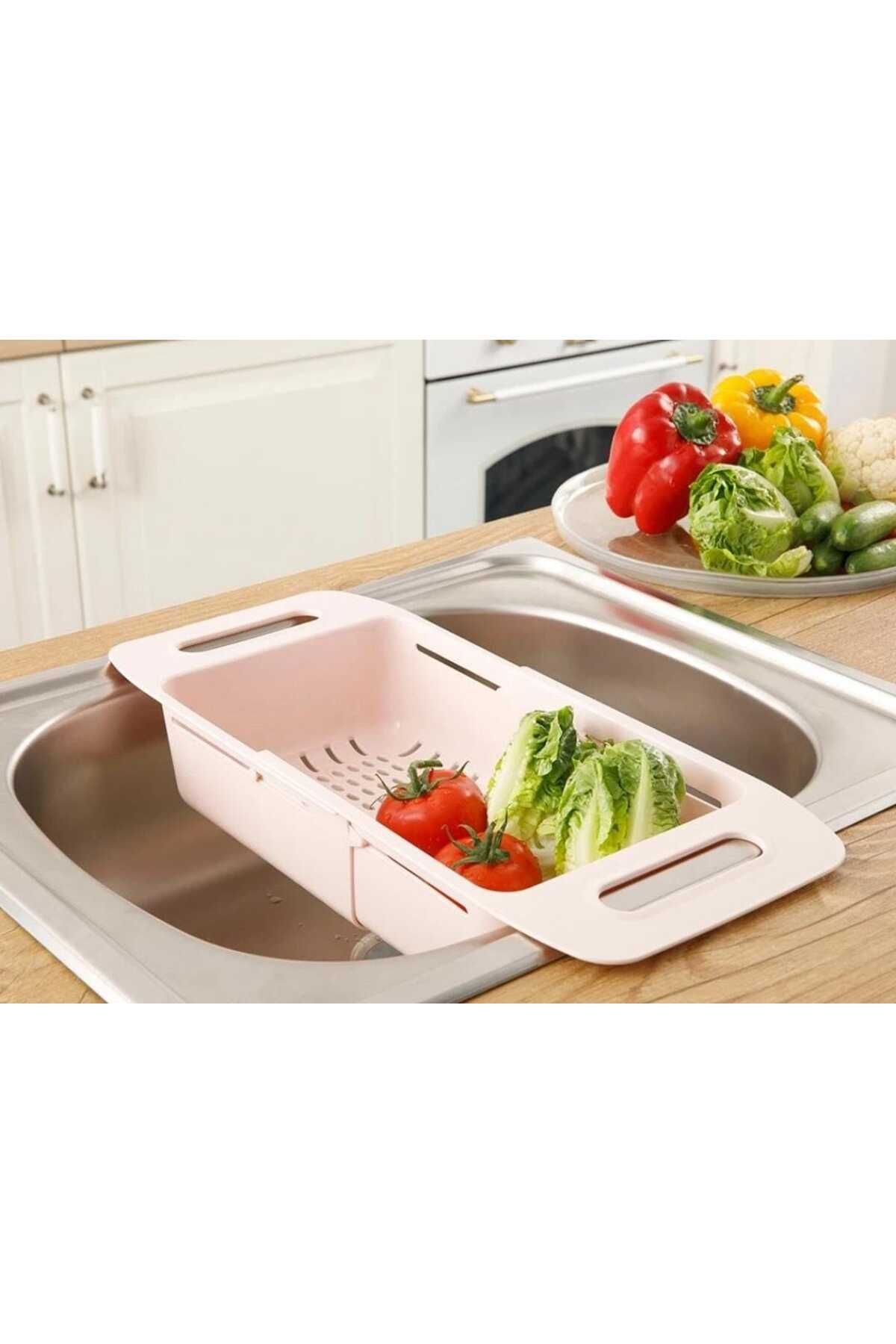 Best Home 34 Ayarlanabilir Lavabo Süzgeci Evye Süzgeci Pembe