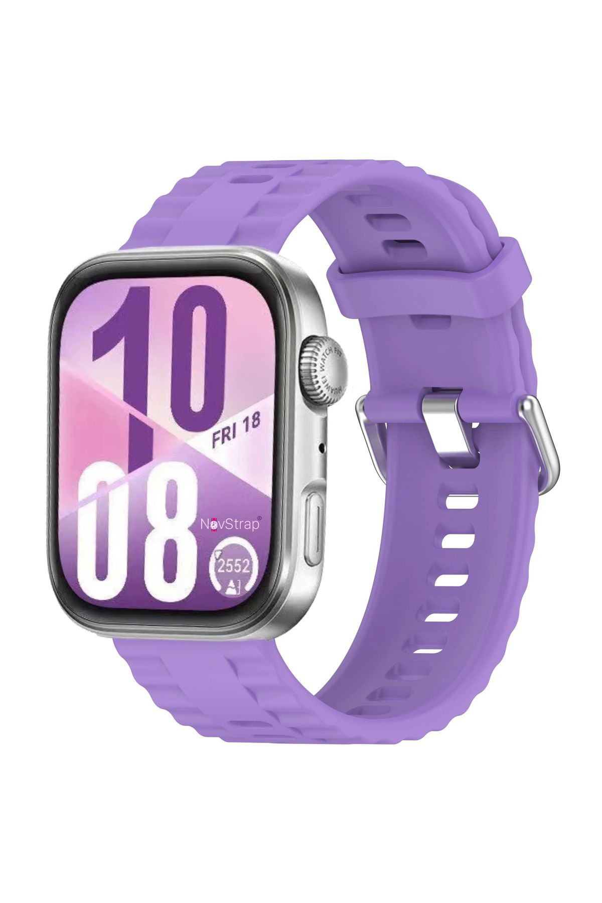 NovStrap Huawei Watch Fit 4 Pro/Fit 4/Fit 3 ile Uyumlu Kordon Tam Uyumlu Pimli Lansman Silikon Kayış