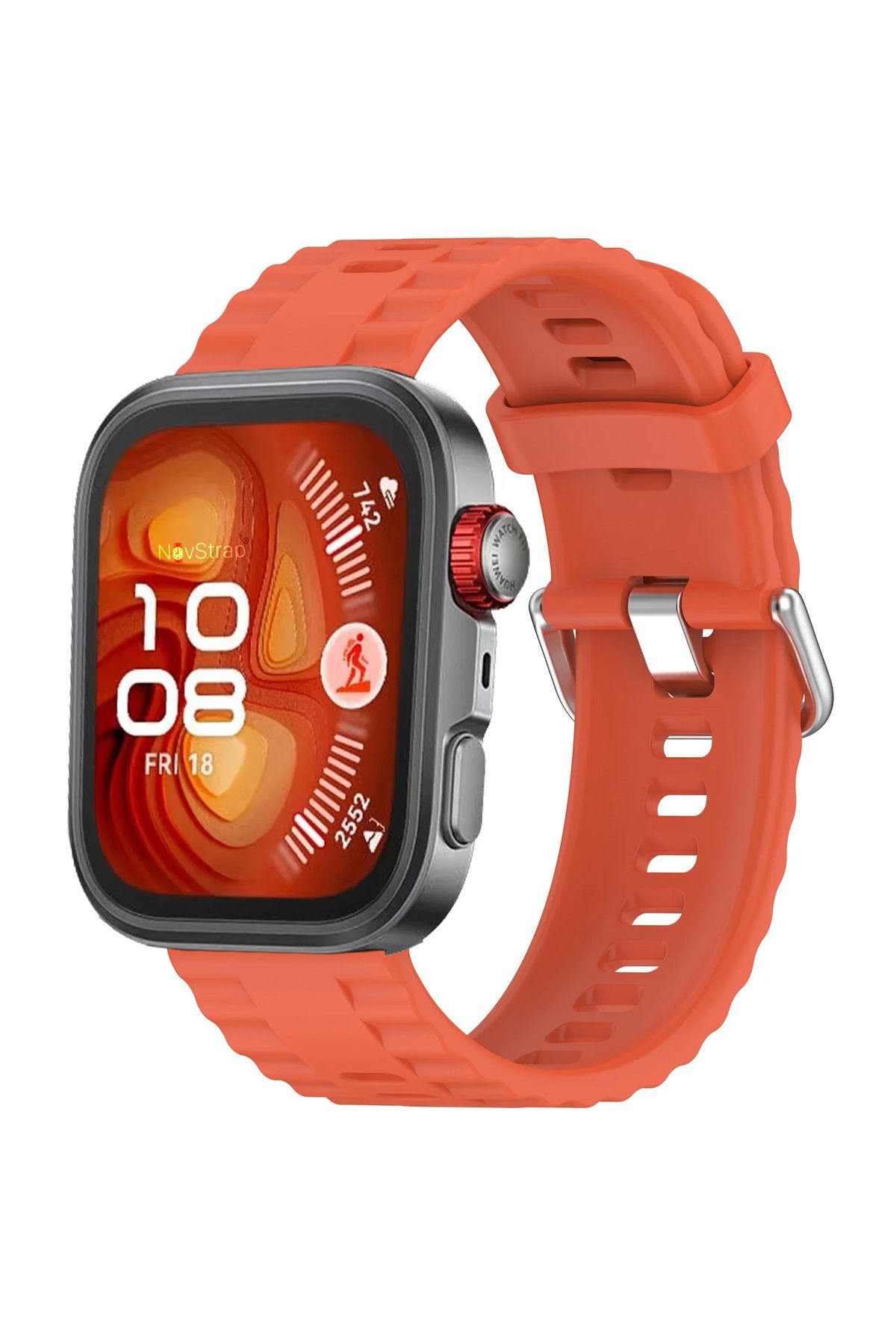 NovStrap Huawei Watch Fit 4 Pro/Fit 4/Fit 3 ile Uyumlu Kordon Tam Uyumlu Pimli Lansman Silikon Kayış