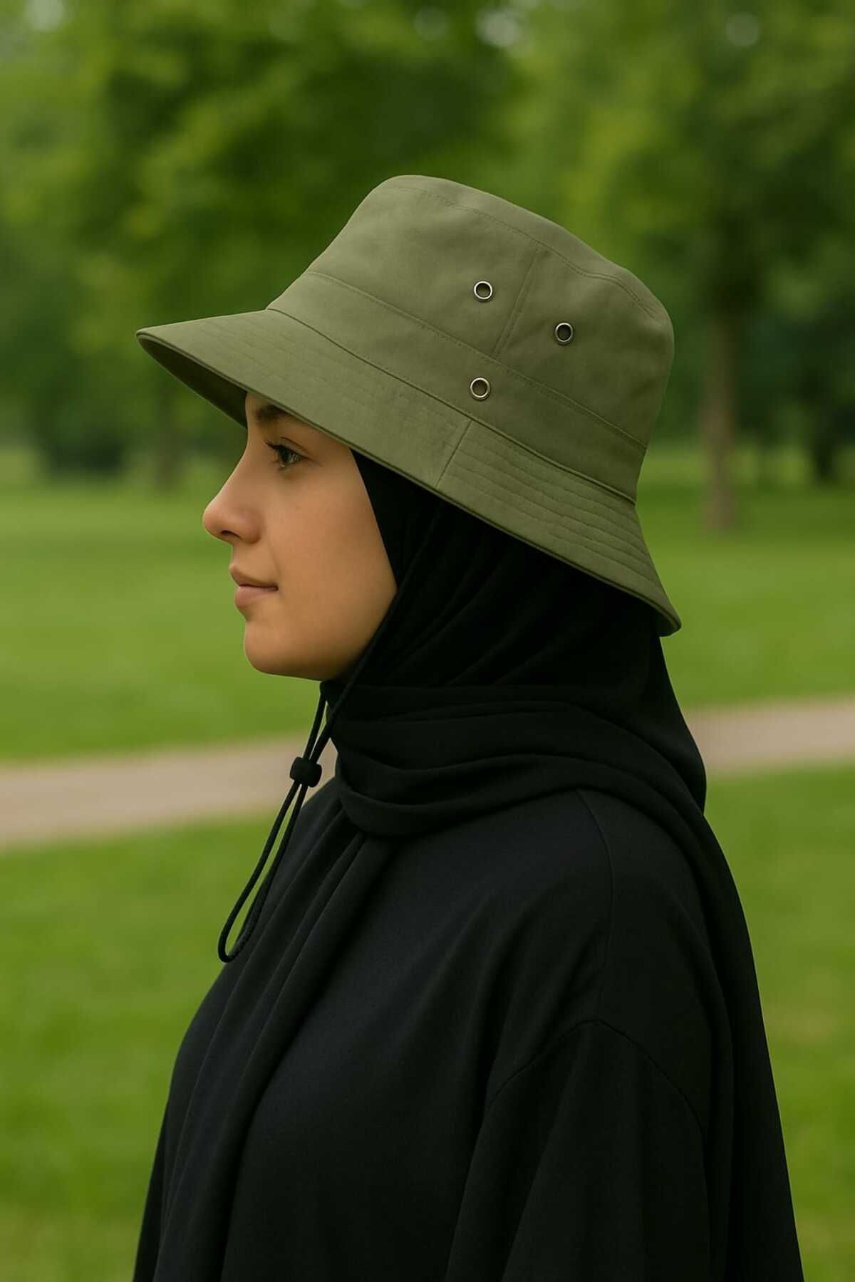 WOHOME BAĞCIKLI UNISEX SAFARİ KATLANABİLİR ŞAPKA- TESETTÜR UYUMLU OUTDOOR MODEL