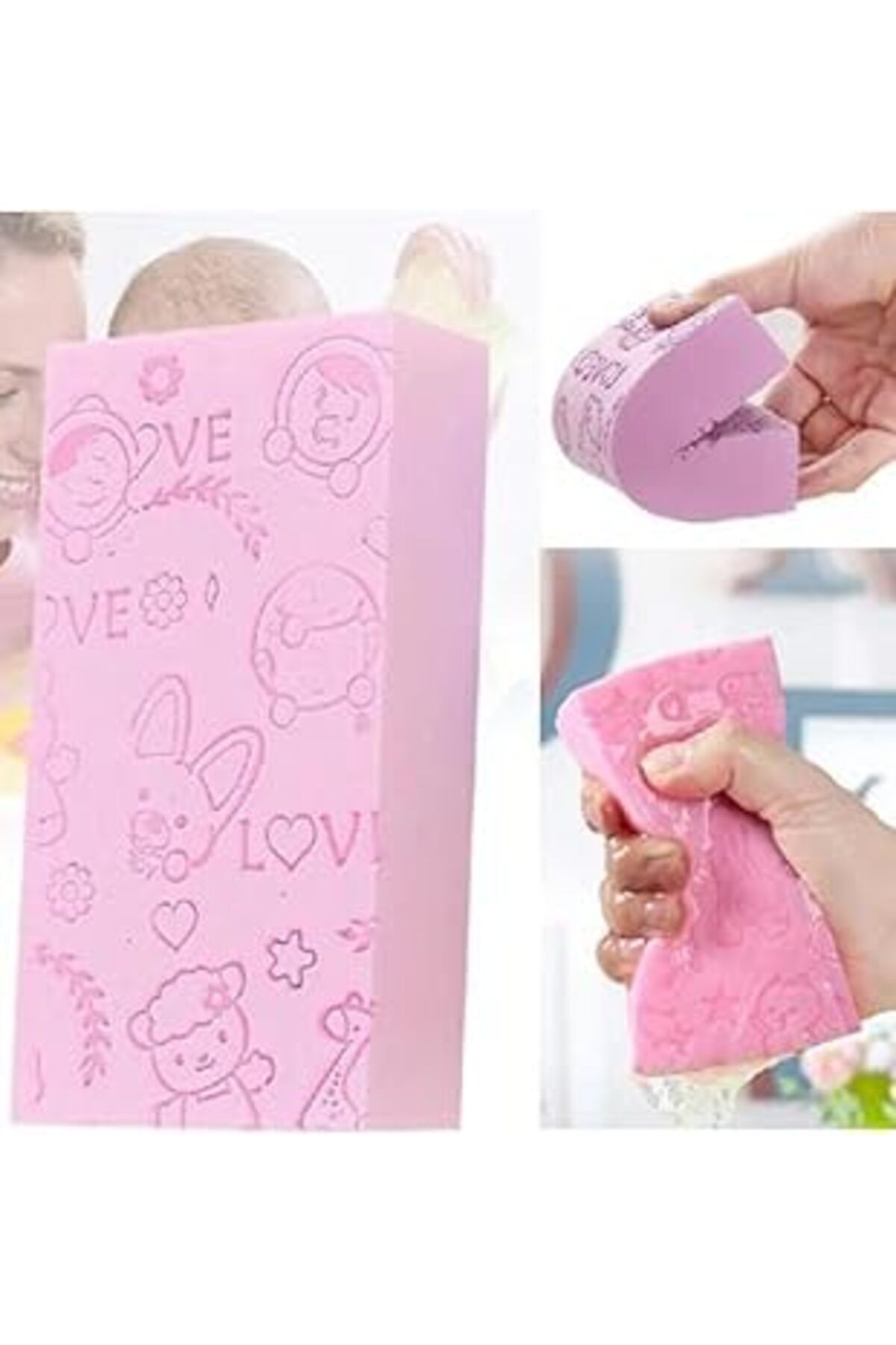 Mu Art Ahşap Optana Sihirli Sünger Banyo Peeling Ölü Deri Temizleme Süngeri Duş Bakım Yumuşak Lif Çok Amaçlı Sün