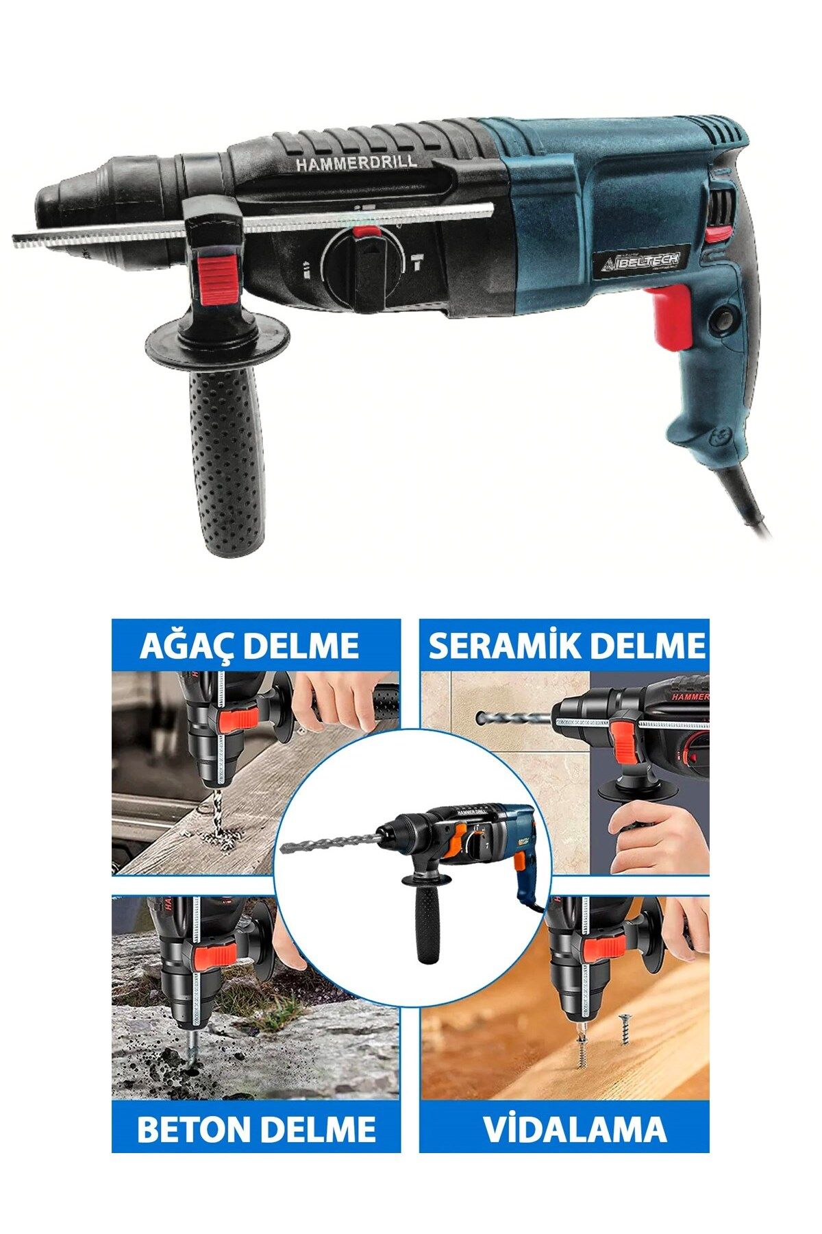 Germany Style İbeltech Profesyonel 800 W 2.26 Kırıcı Delici Matkap