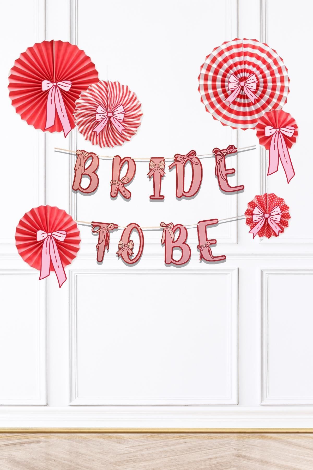 PEKSHOP Fiyonk Tasarım Bride To Be Parti Süsleme Seti Bekarlığa Veda Duvar Süsleme Paketi