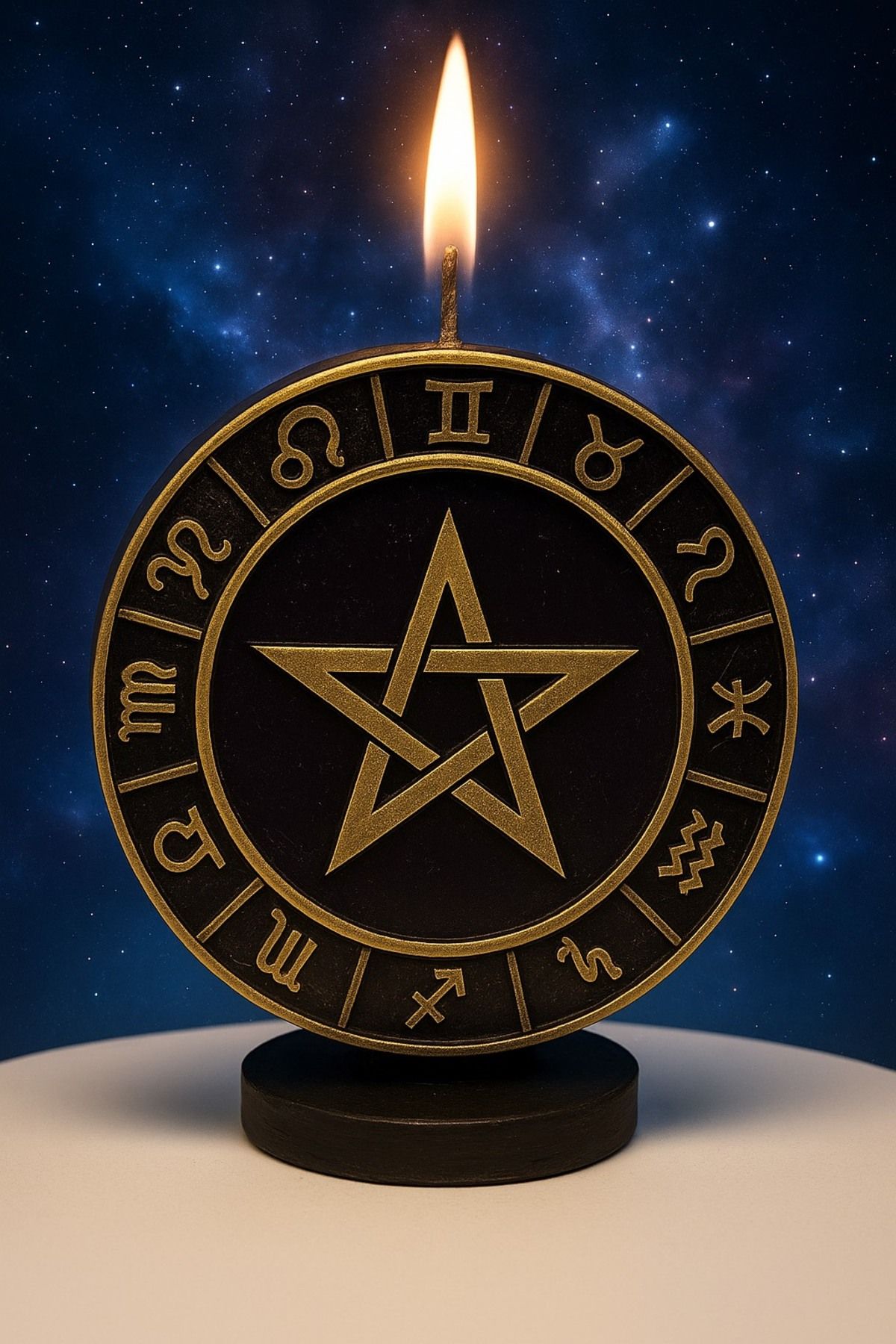 FANTASTİK SANAT ATÖLYESİ Zodyak Yıldız Haritası Figürlü Mum –Kokulu – Astroloji & Kader Enerjili | Dekoratif Hediyelik