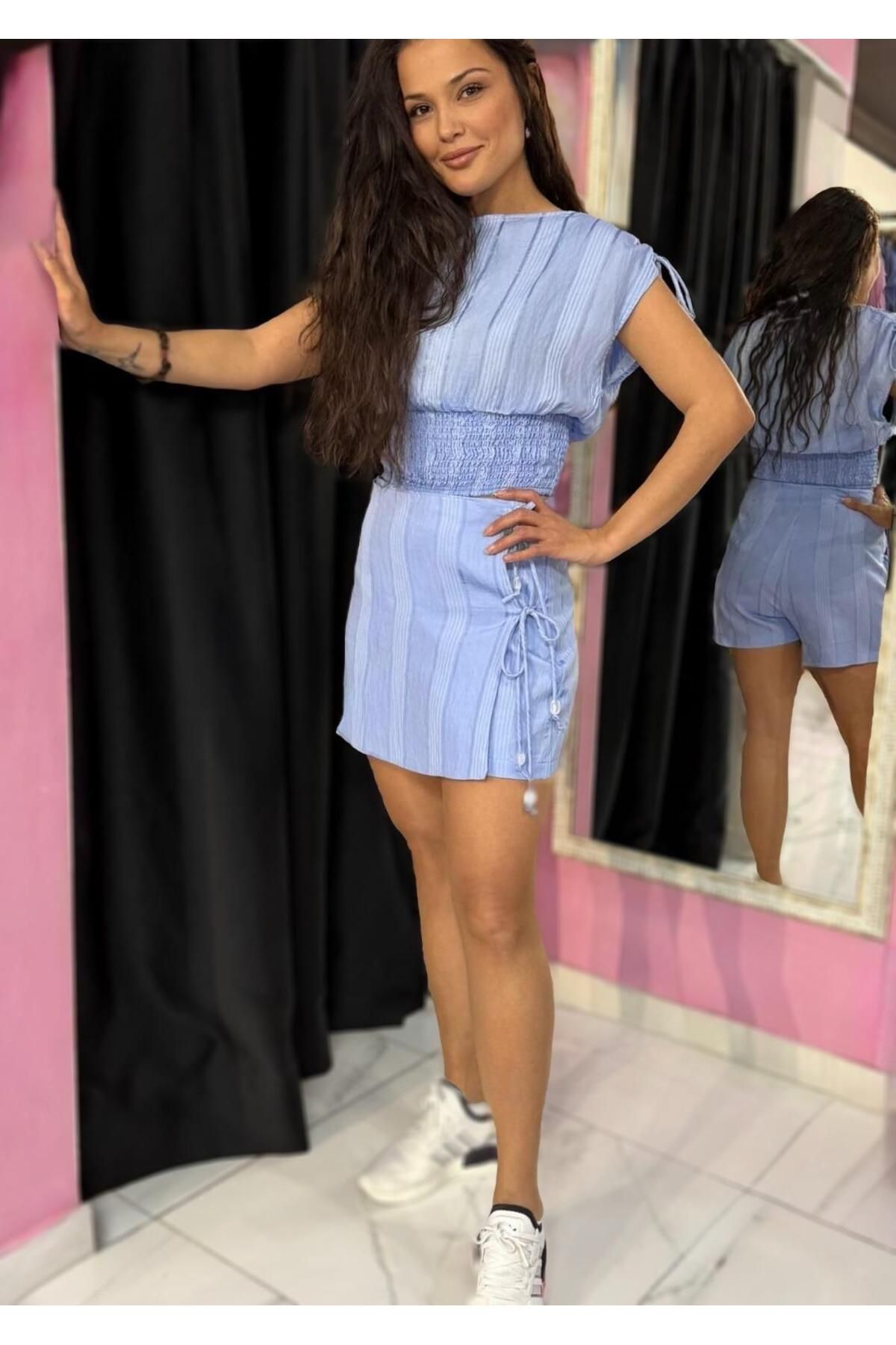 ROSE BUTİK06 ŞORT ETEK VE BLUZ TAKIM