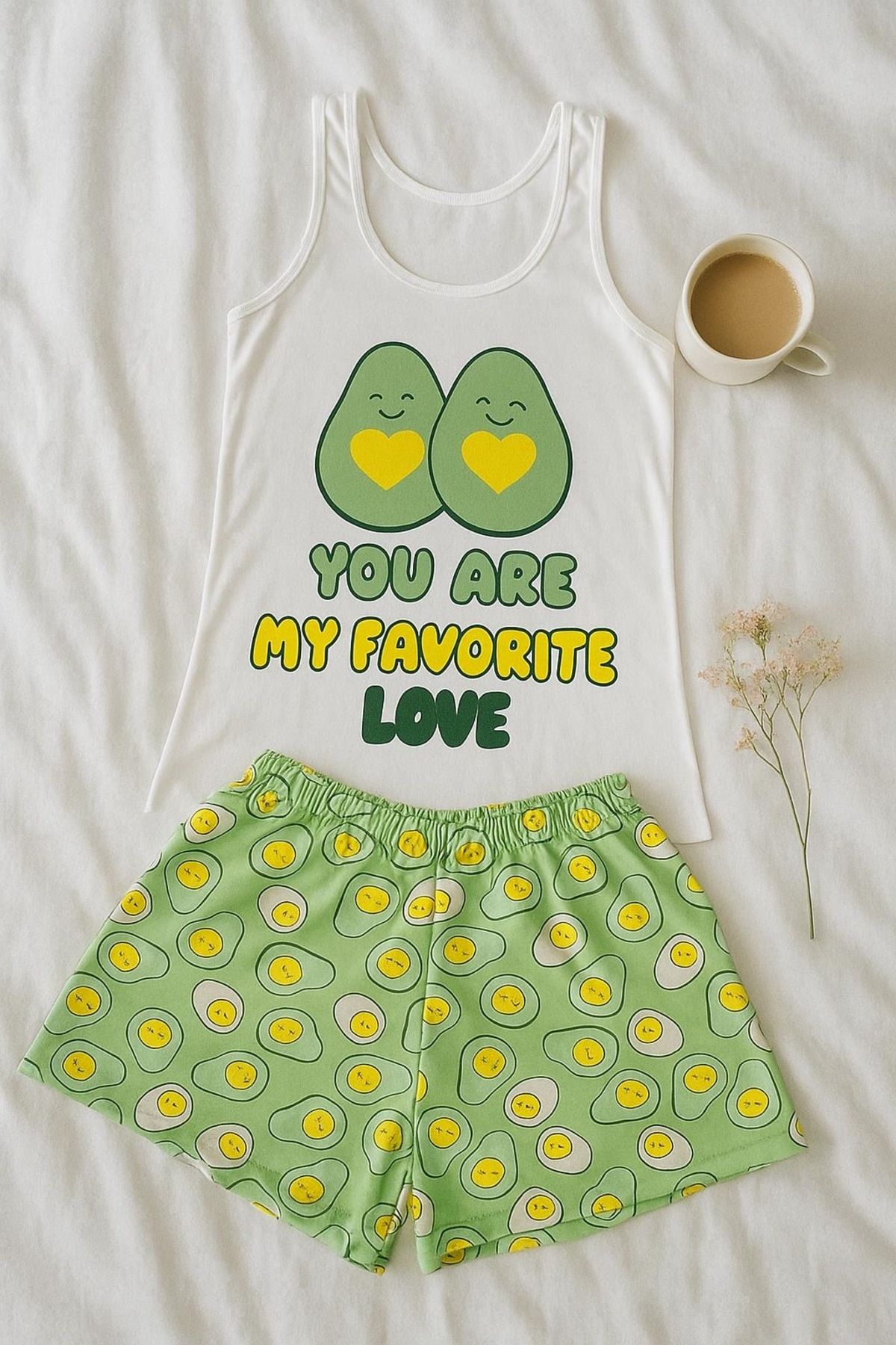 heniy Avakado Baskı Pijama Takımı