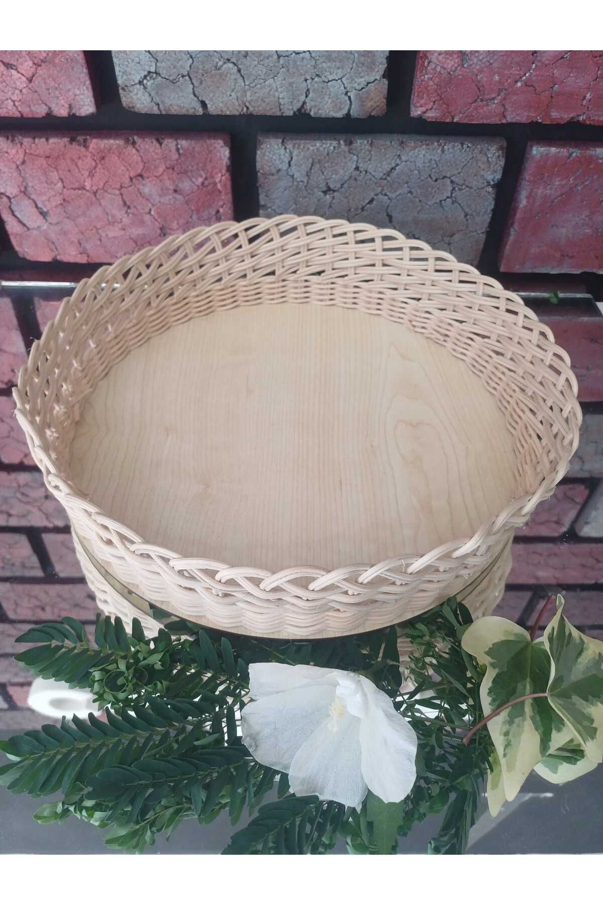 SBK Concept Rattan Bambu Ahşap Tabanlı Tepsi