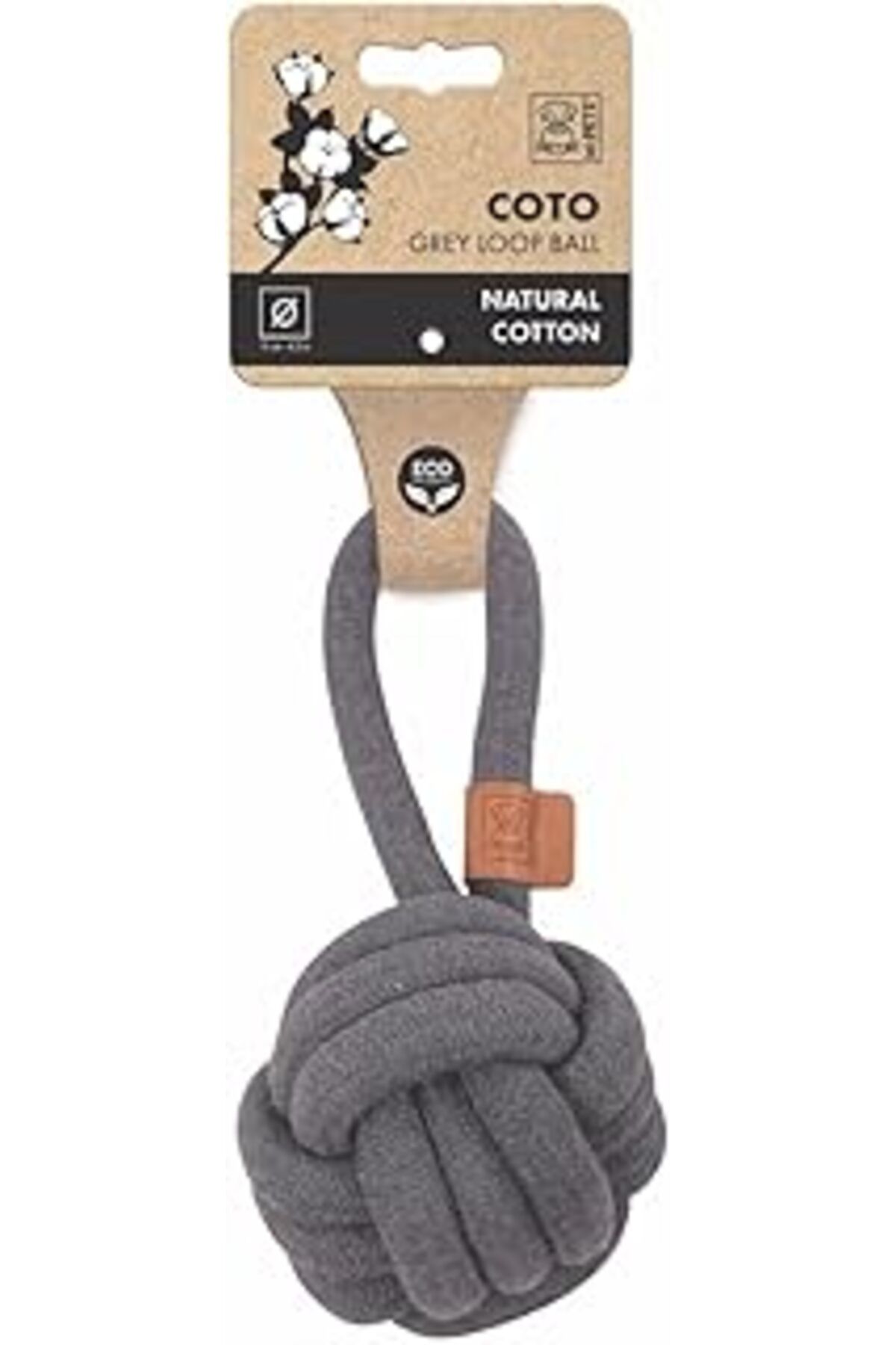 Mu Art Ahşap M-Pets Coto Grey Loop Top 11Cm Çekmeli Örgü Top Oyuncak