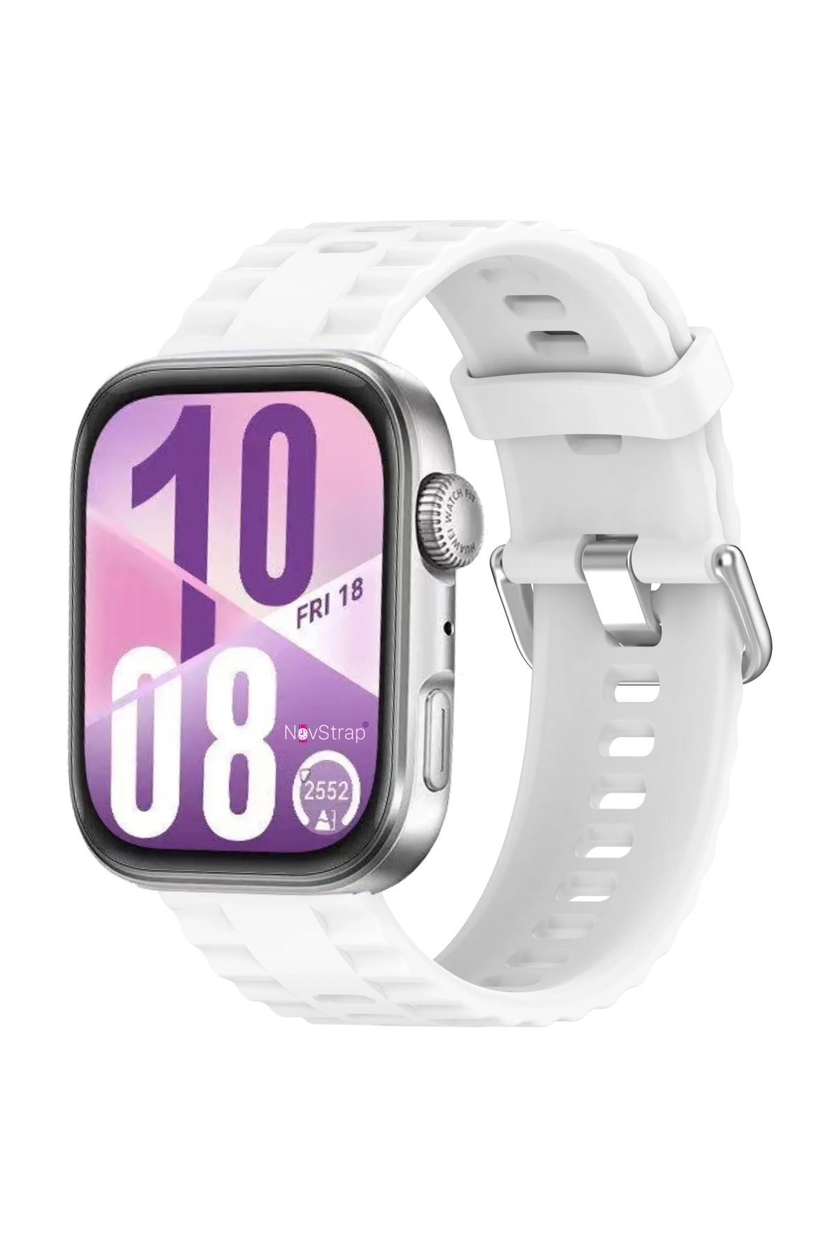 NovStrap Huawei Watch Fit 4 Pro/Fit 4/Fit 3 ile Uyumlu Kordon Tam Uyumlu Pimli Lansman Silikon Kayış