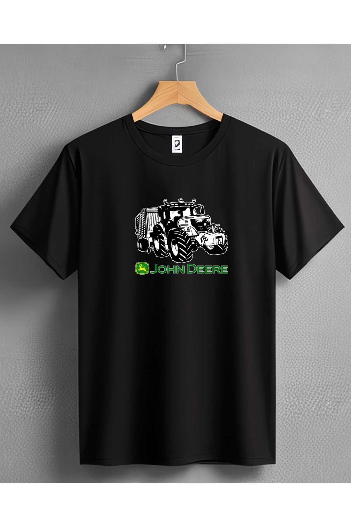 ONUR KANGAL John Deere Traktör Baskılı Sıfır Yaka Premium Tişört -TM2037