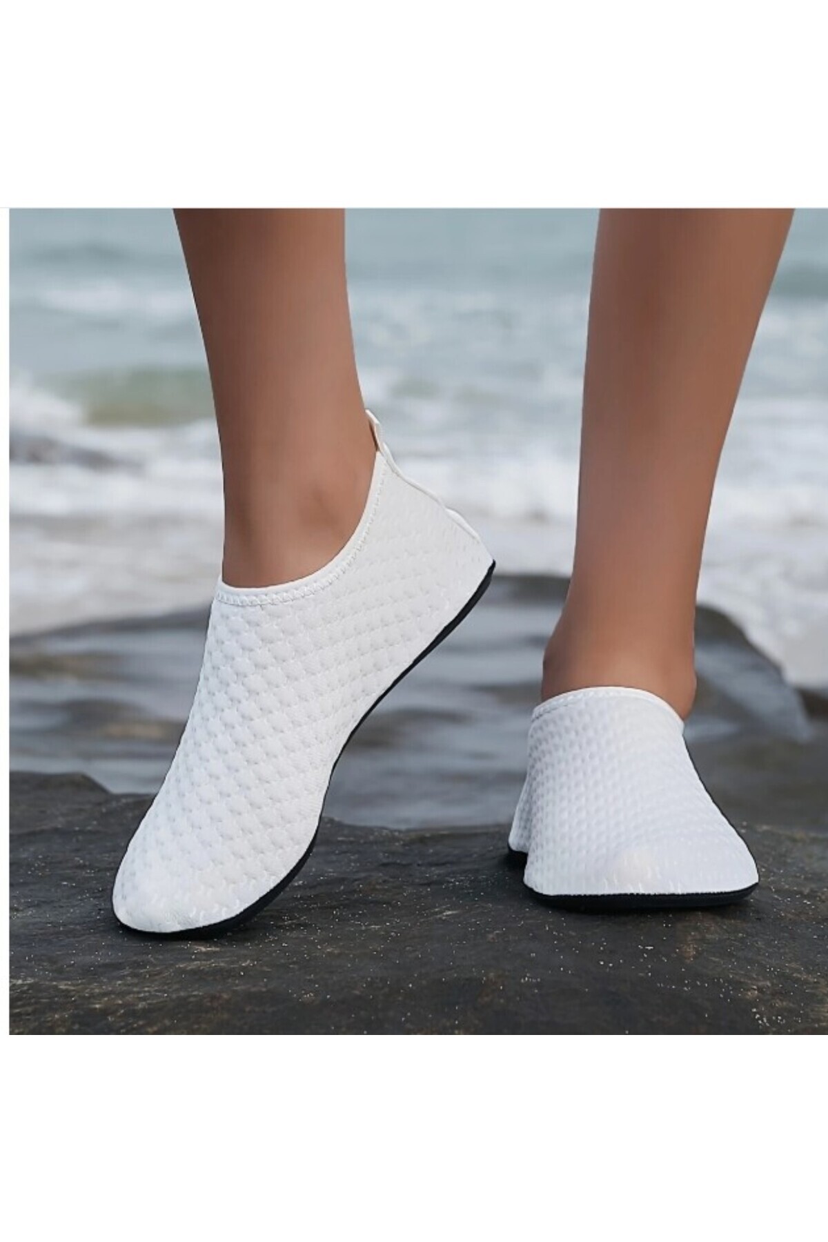 SOSYETEZGAHI-White Beach Water Shoes - Non-Slip Soles Quick Dry Pool Slippers Shoes - Non-Slip Soles 6