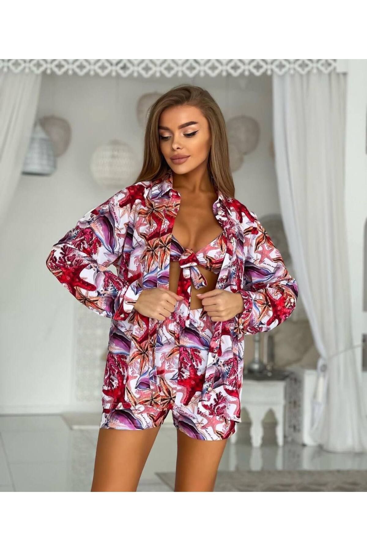 hipnoz butik kadın şortlu 3,lü takım