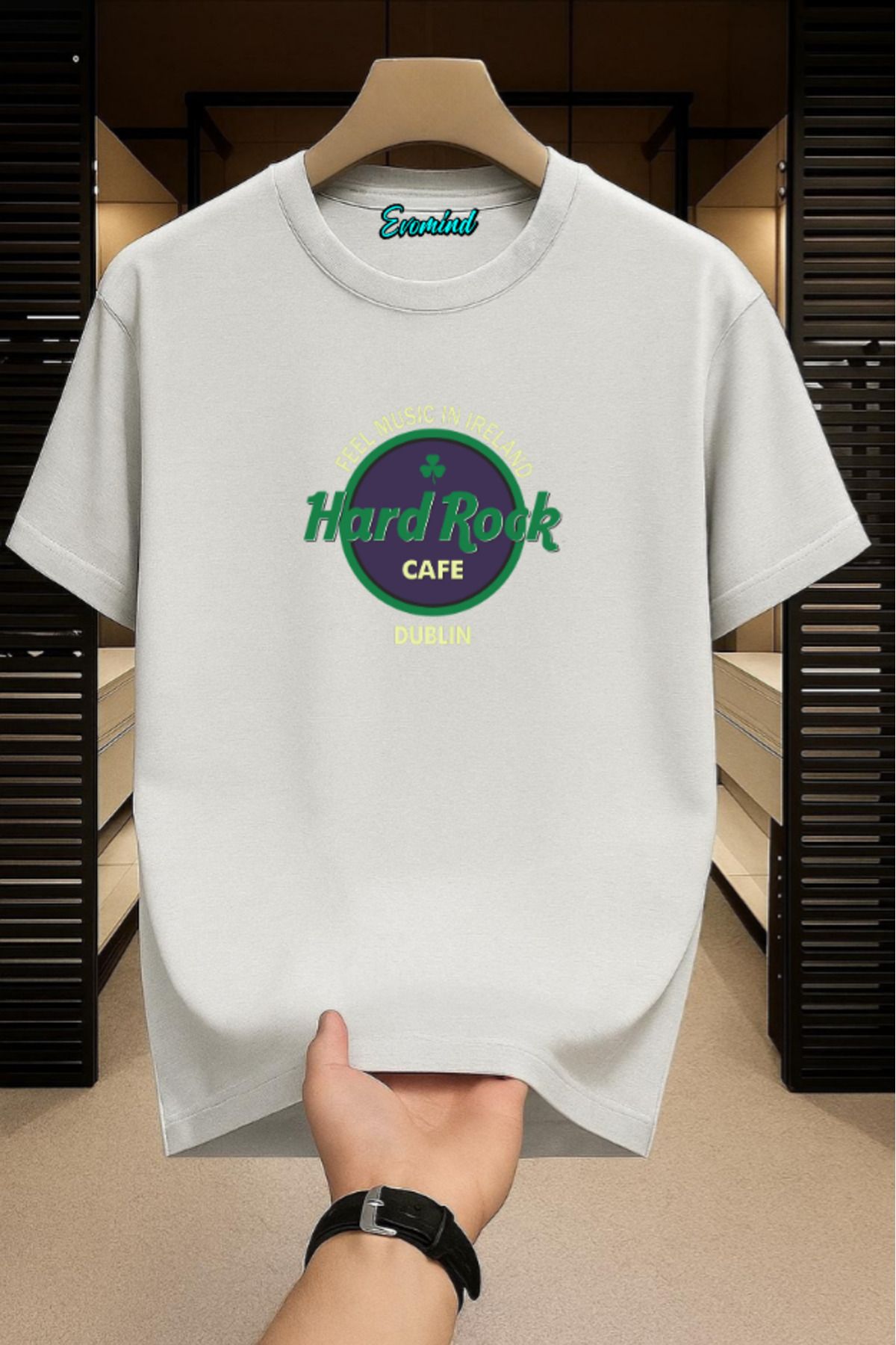 Evomind Hard Rock Baskılı Unisex T-shirt