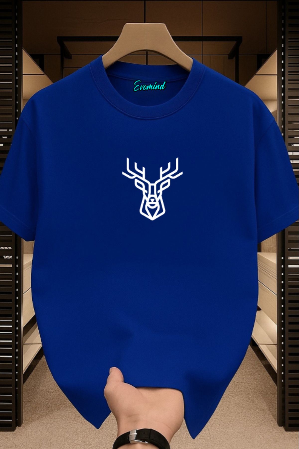 Evomind Geyik Baskılı Unisex T-shirt