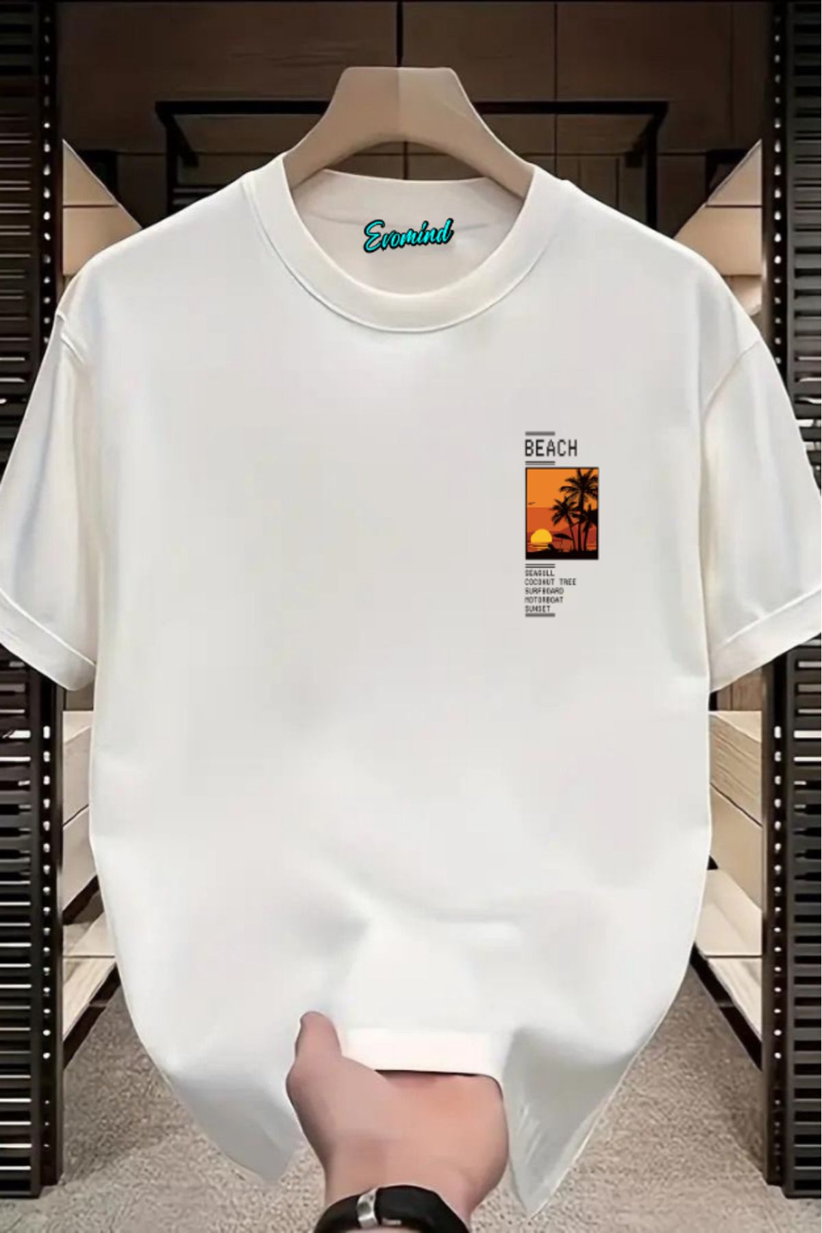 Evomind Beach Baskılı Unisex T-shirt