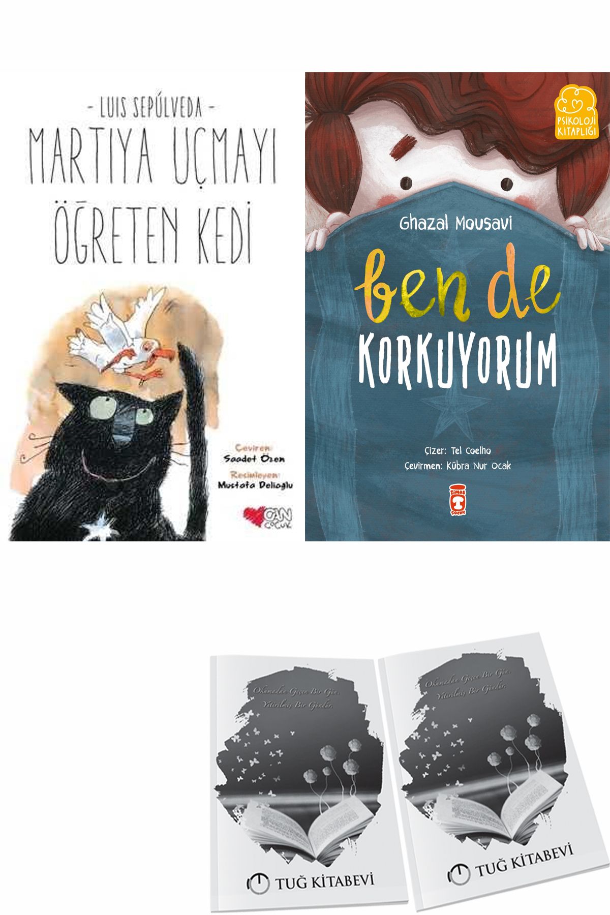 Can Yayınları Martıya Uçmayı Öğreten Kedi ve Ben de Korkuyorum + Hediyeli