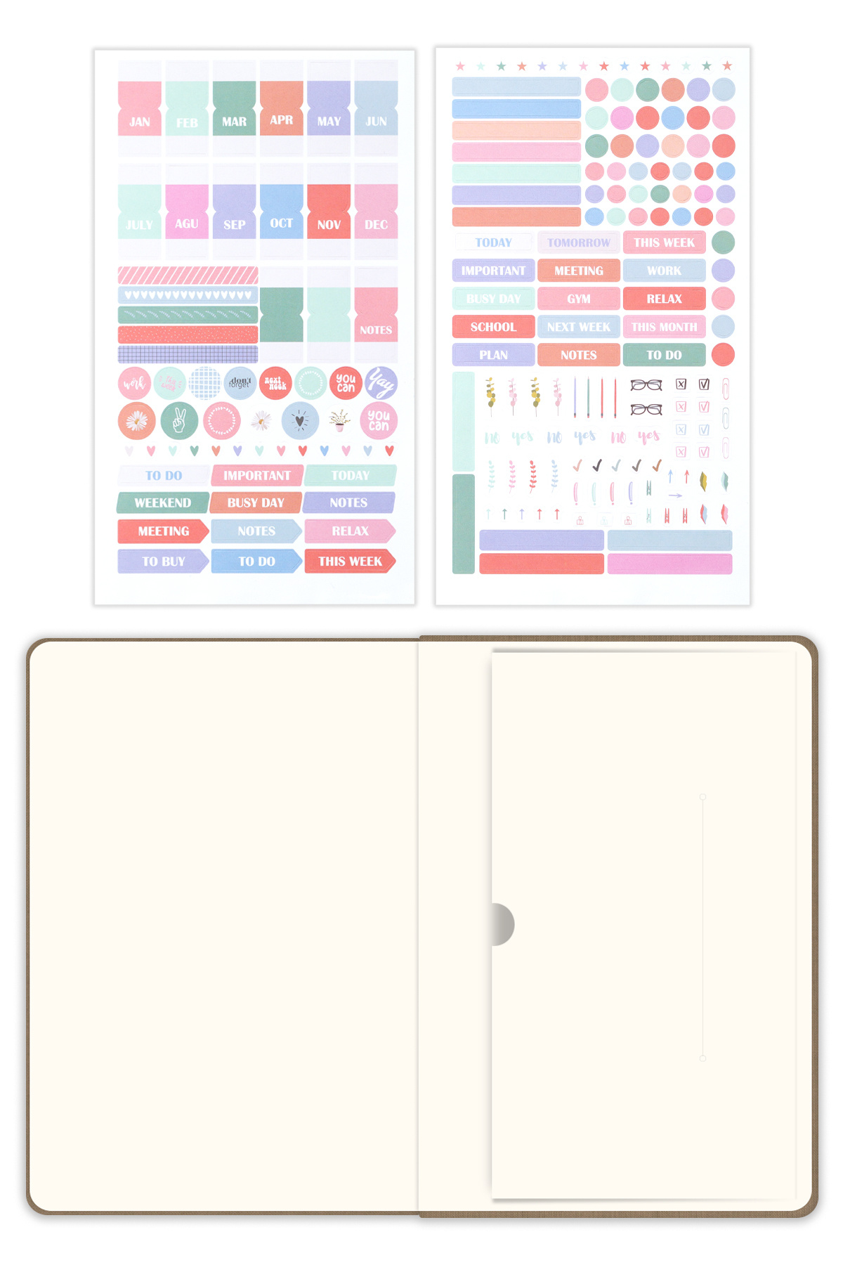 Matt Notebook-2025-2026 Ακαδημαϊκό Ατζέντα Α5 Λινό 15x21 cm - 17 Μηνιαίο Γαλακτοκόκκινο 5