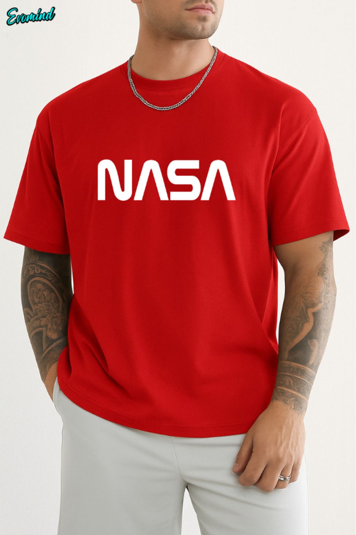 Evomind Nasa Yazı Baskılı Unisex T-shirt
