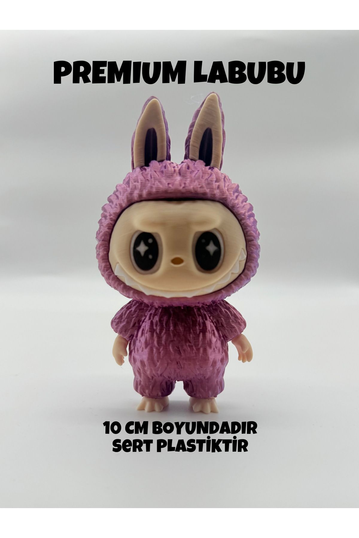 ThreeDesignStore Labubu Figür Oyuncak 10 Cm Sert Plastik Mor Hareketli