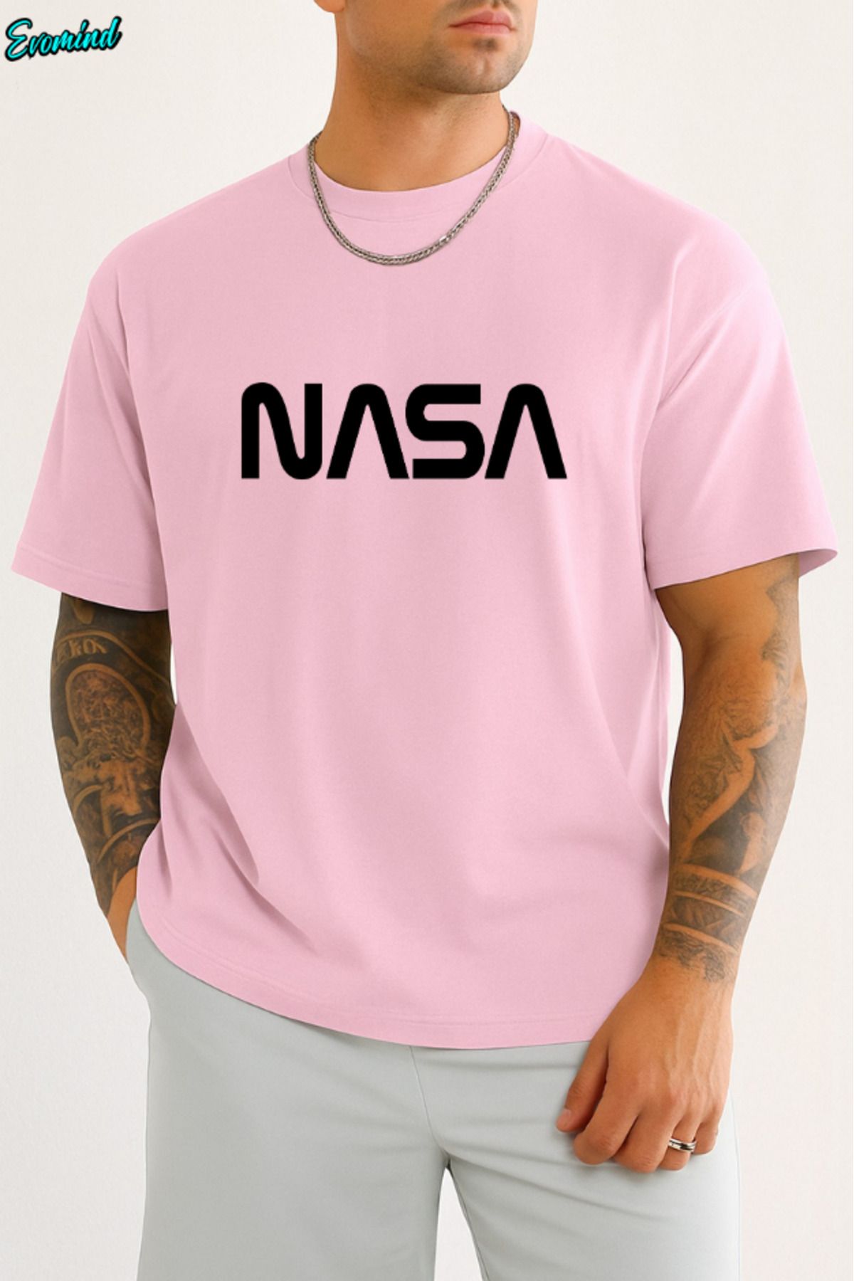 Evomind Nasa Yazı Baskılı Unisex T-shirt