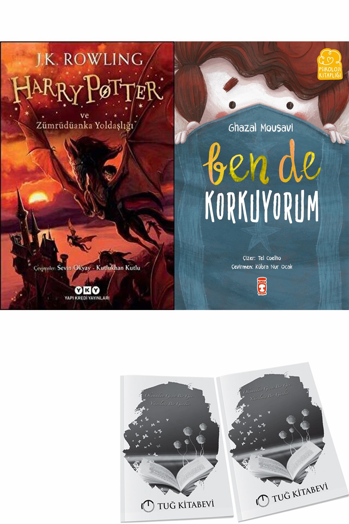 Yapı Kredi Yayınları Harry Potter ve Zümrüdüanka Yoldaşlığı ve Ben de Korkuyorum + Hediyeli