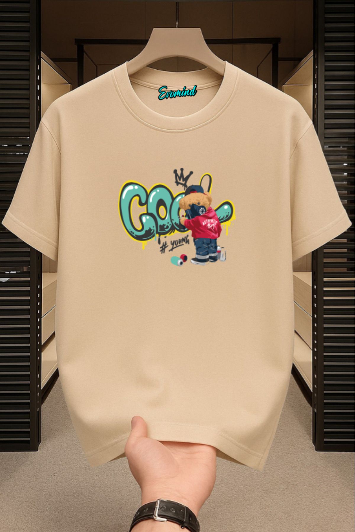 Evomind Cool Ayı Baskılı Unisex T-shirt