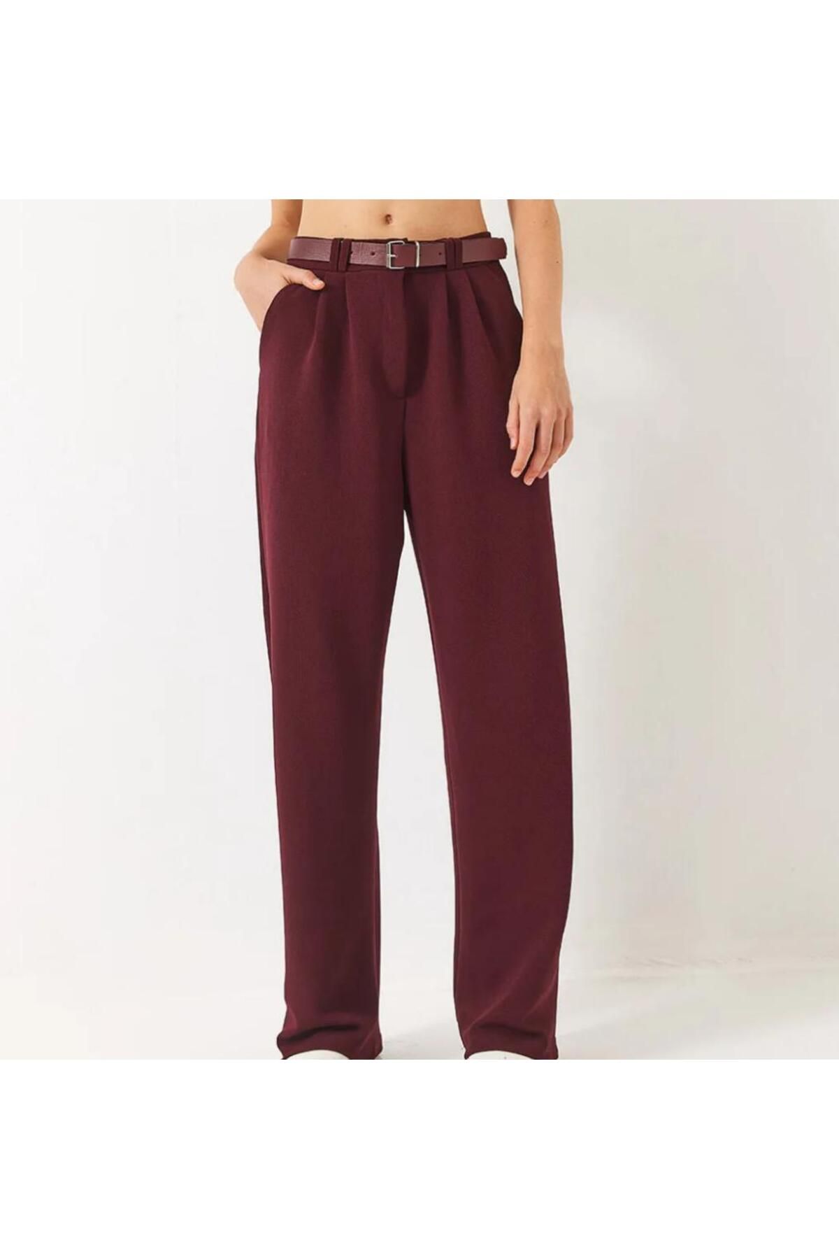 MODA Mielora Kemerli Siyah Pantolon