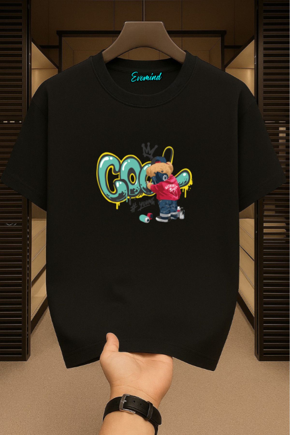 Evomind Cool Ayı Baskılı Unisex T-shirt